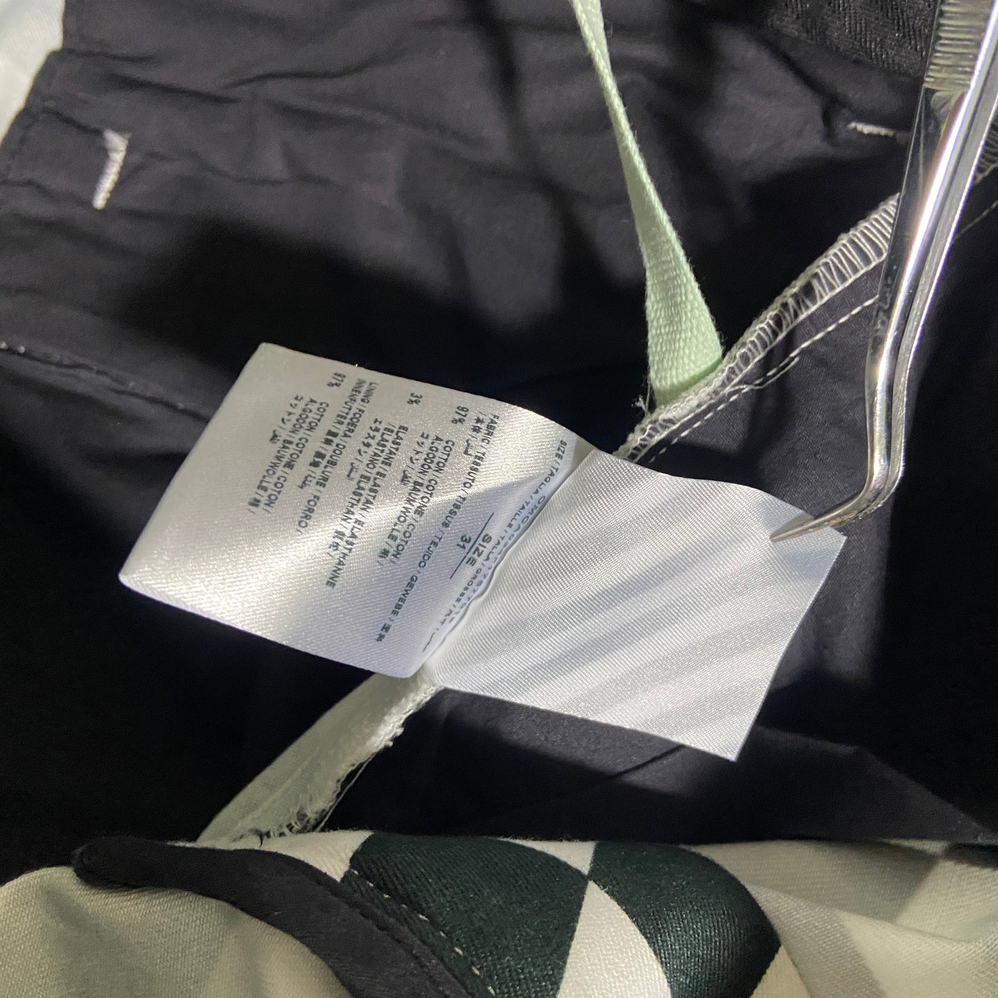 Off-White fall 2017 Runway checker leaf chino pants 31