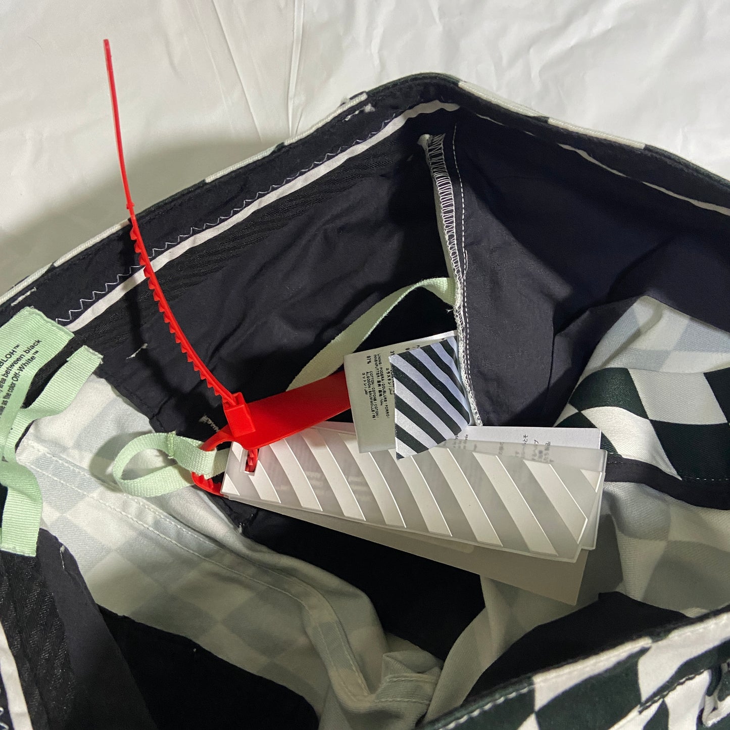 Off-White fall 2017 Runway checker leaf chino pants 31