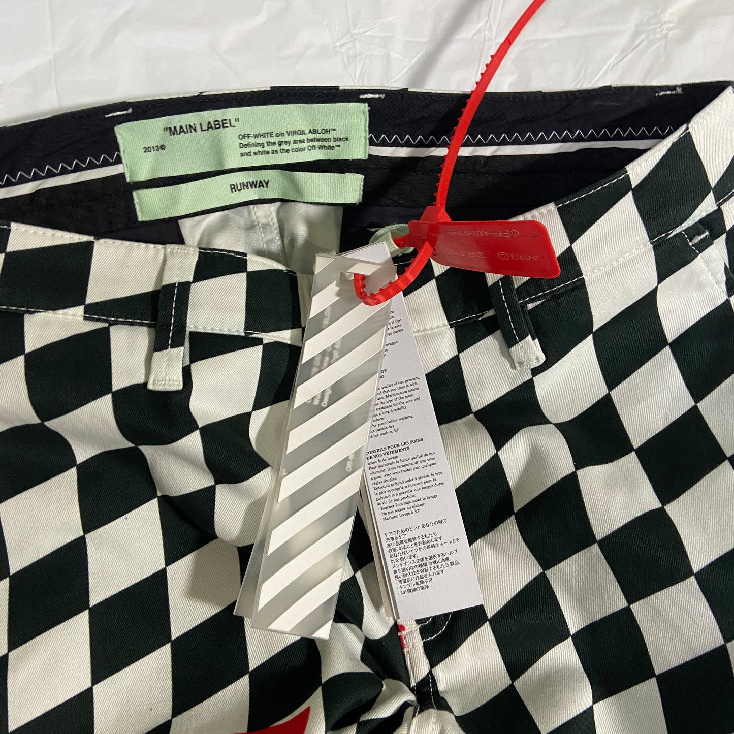 Off-White fall 2017 Runway checker leaf chino pants 31