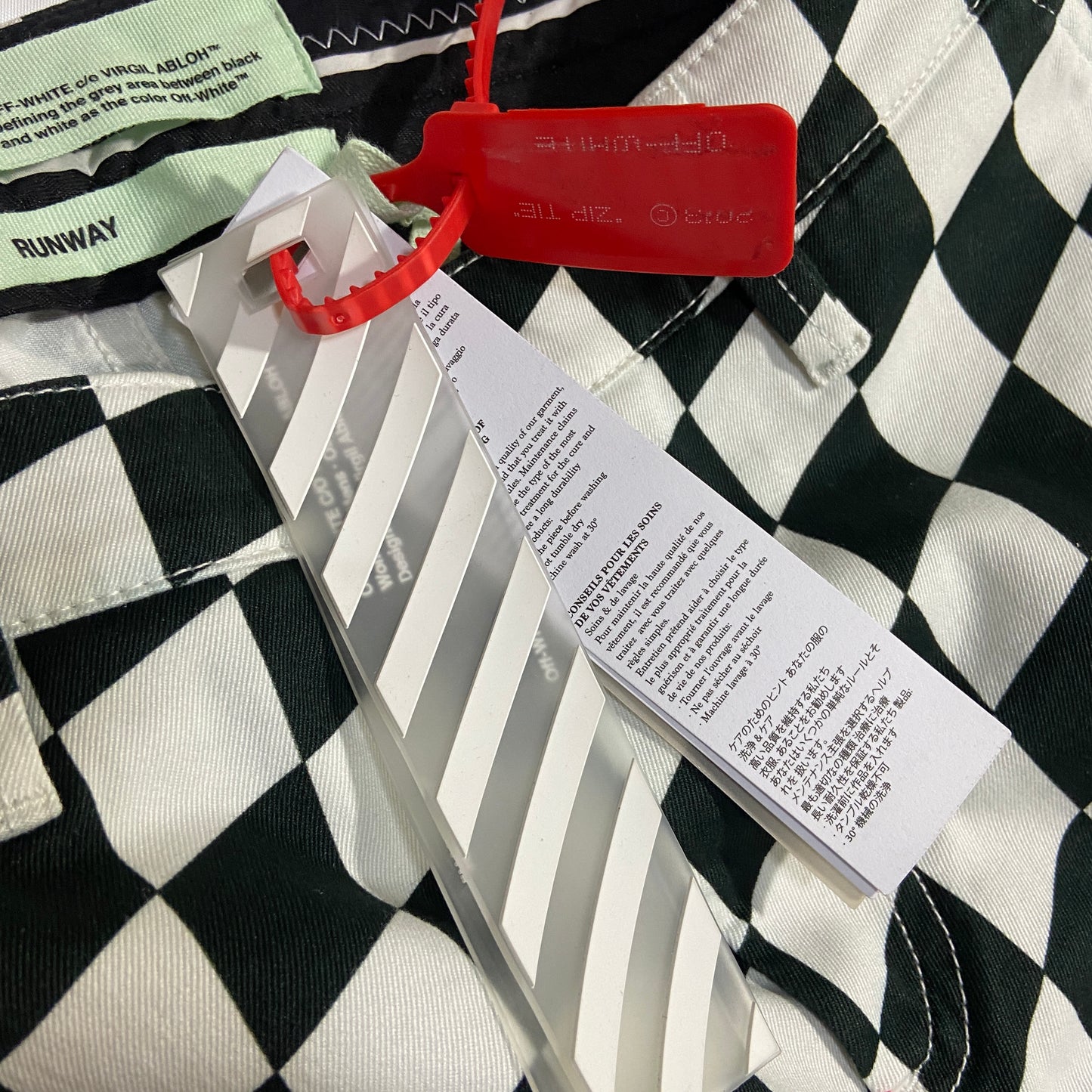 Off-White fall 2017 Runway checker leaf chino pants 31