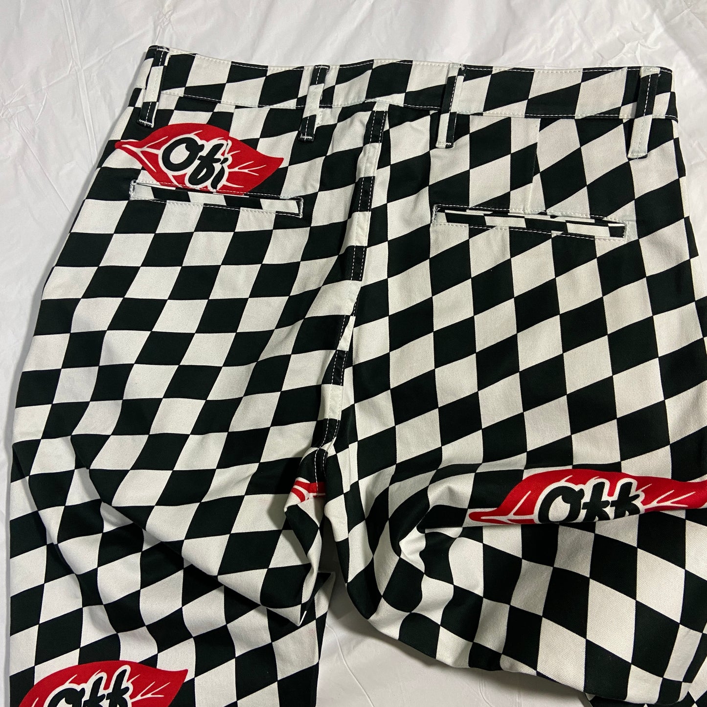 Off-White fall 2017 Runway checker leaf chino pants 31