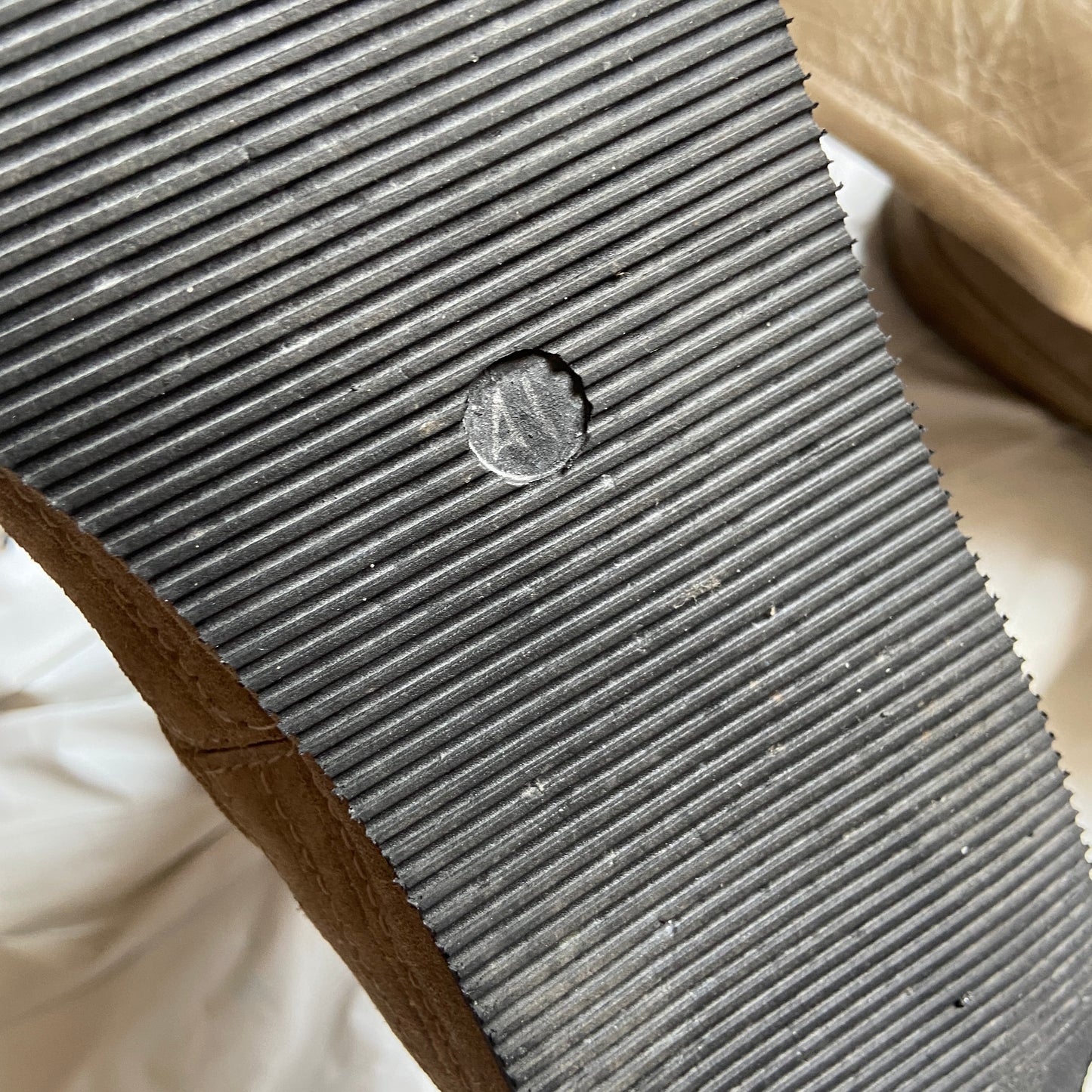 Ann Demeulemeester scamotachio khaki brown zip suede boot