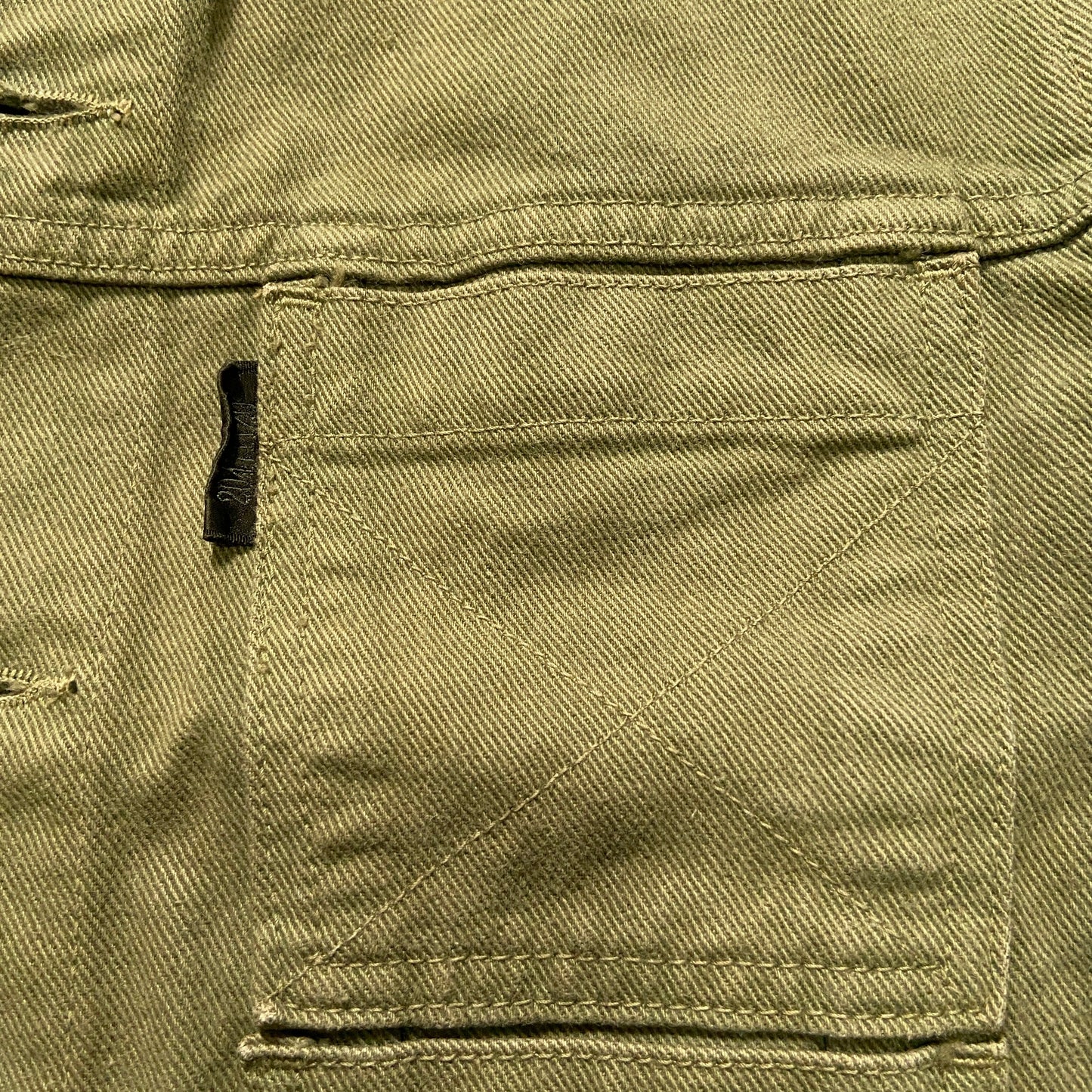 20471120 double sex green six pocket denim jacket M