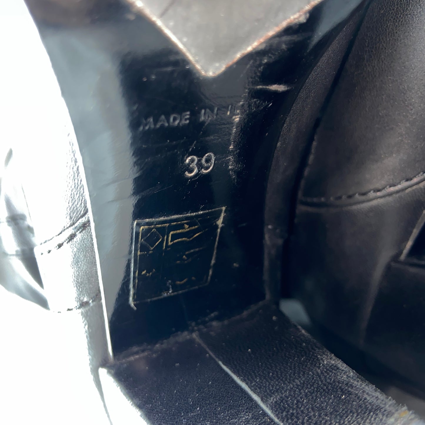 Chanel calf leather knee high heel boots 39