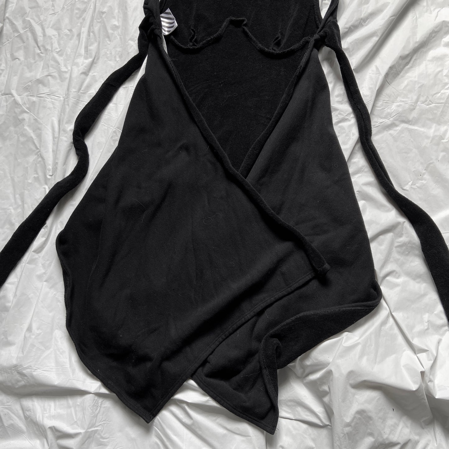 Off White logo open back drape wrap tank top