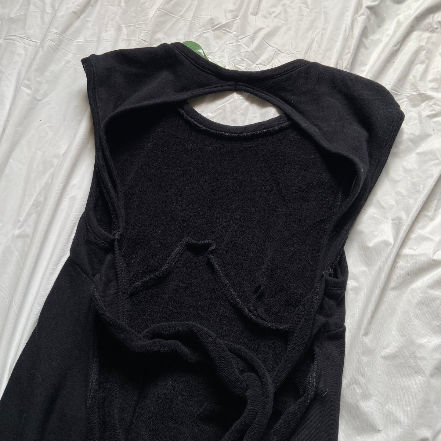 Off White logo open back drape wrap tank top