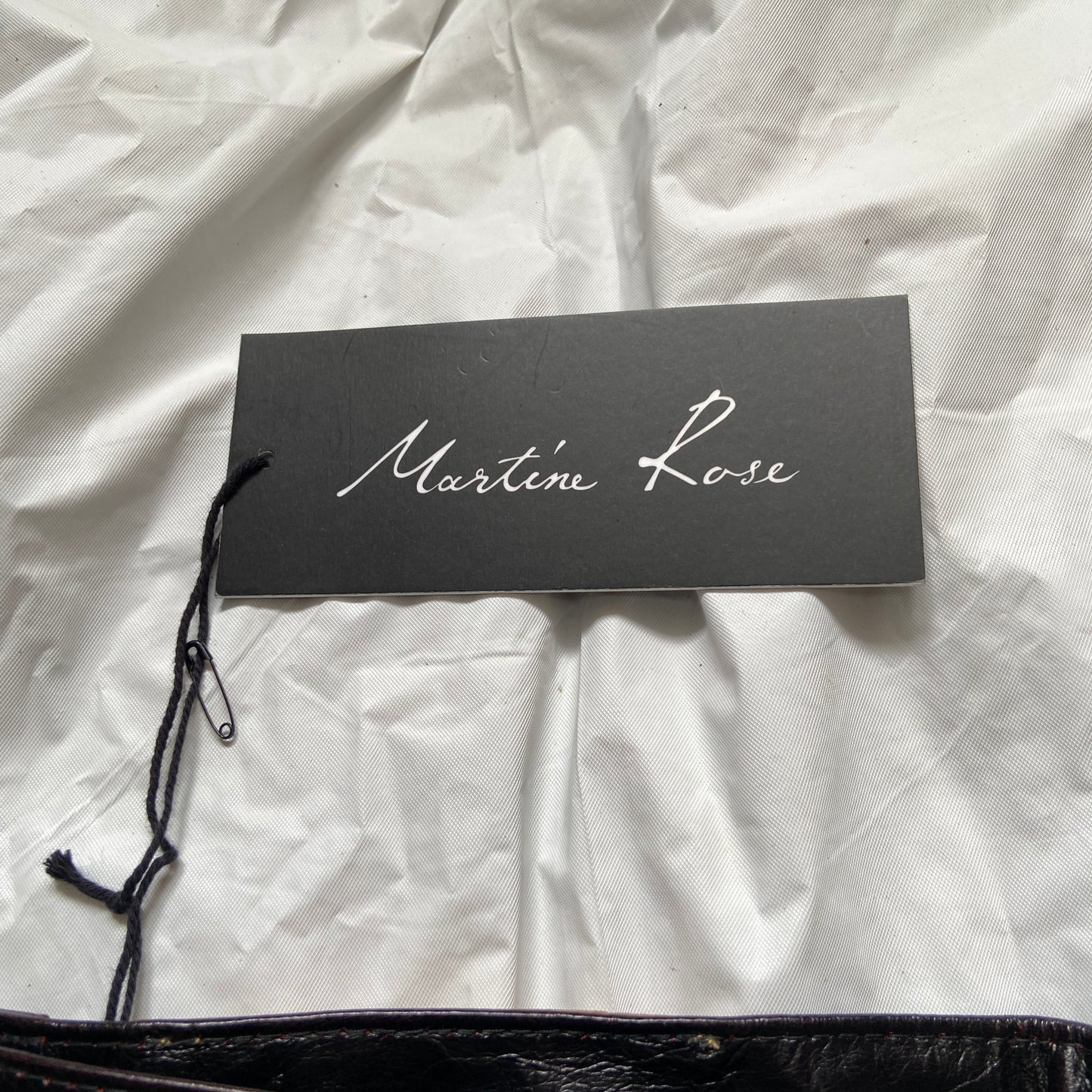 Martine Rose blood red leather pants jeans