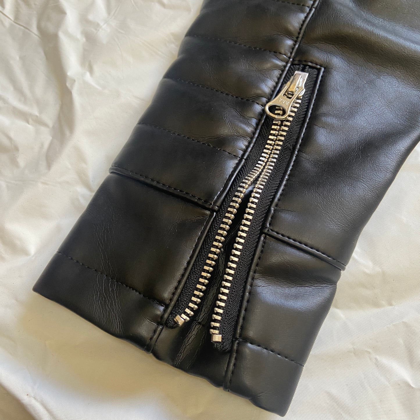 Junya Watanabe fw20 black mesh top with leather sleeves S