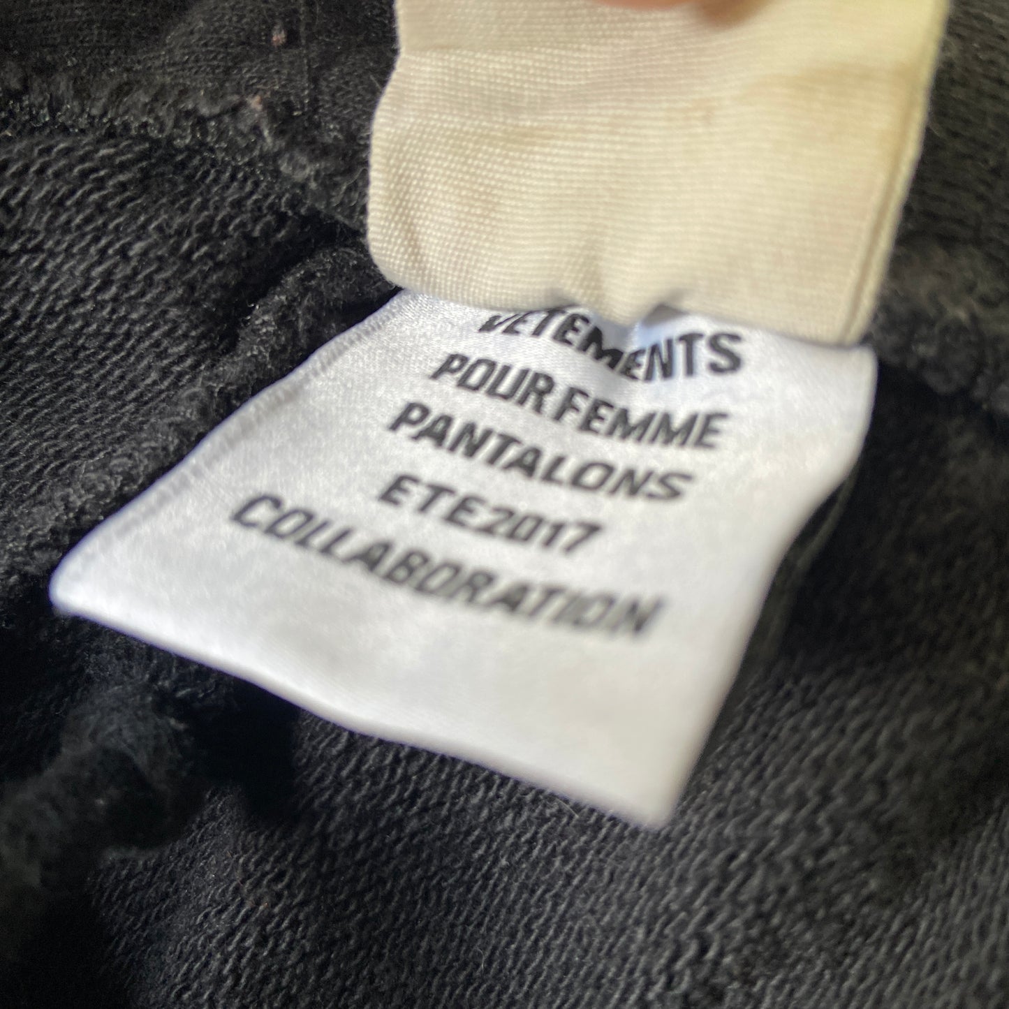 Vetements x champion tape sweatpants shorts with back slit L