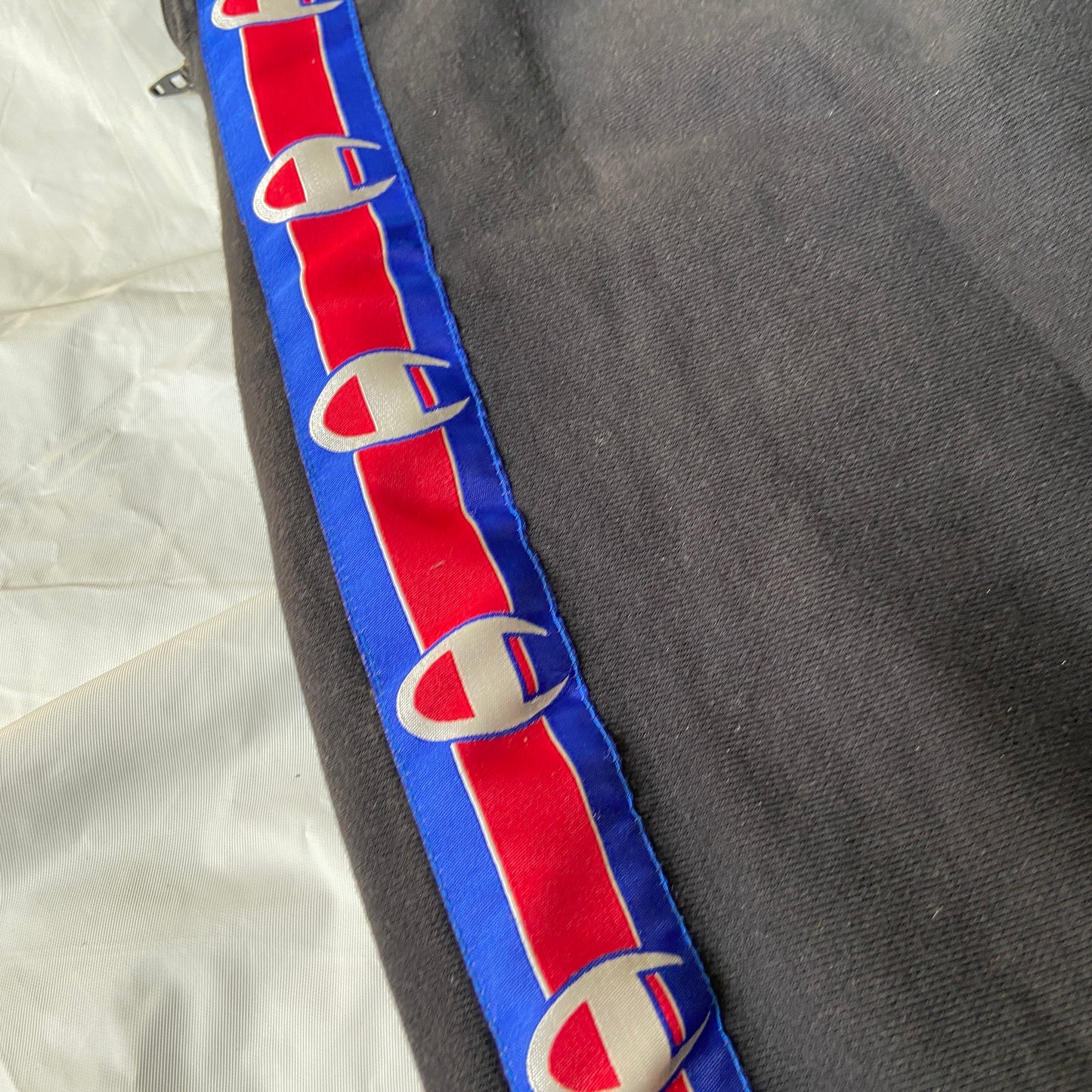 Vetements x champion tape sweatpants shorts with back slit L