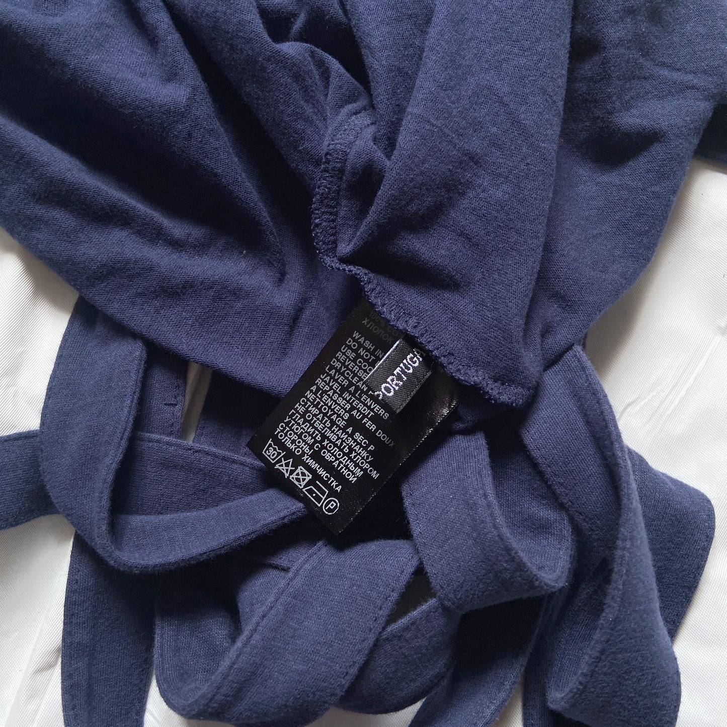 Ann Demeulemeester blue bondage strap long sleeve top dress 38