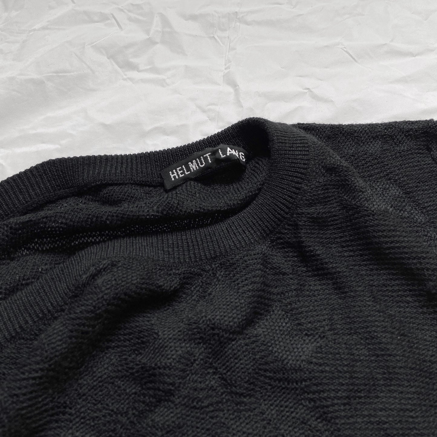 Helmut Lang spring 1996 floral knit one shoulder top M