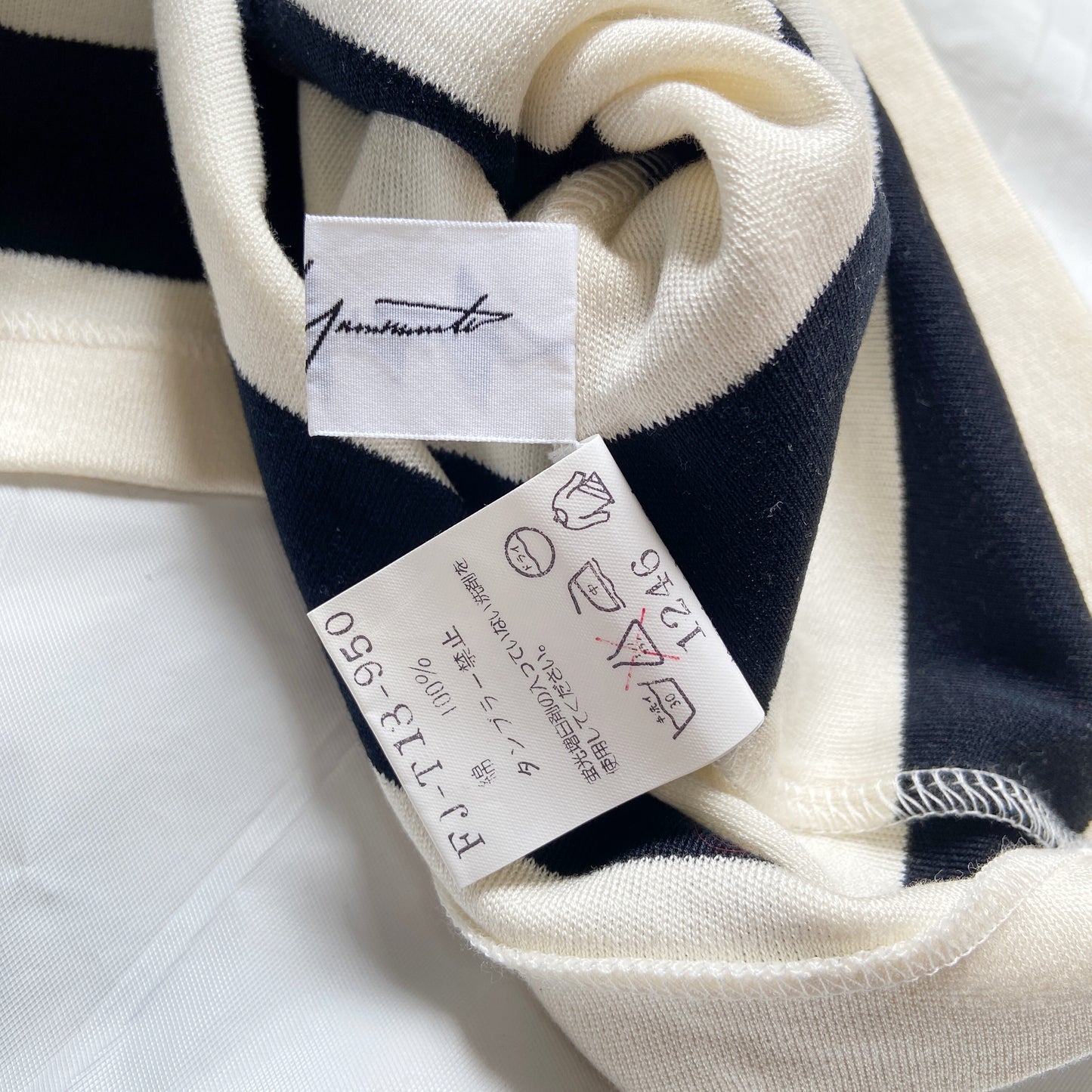 Yohji Yamamoto spring 1998 one shoulder striped top