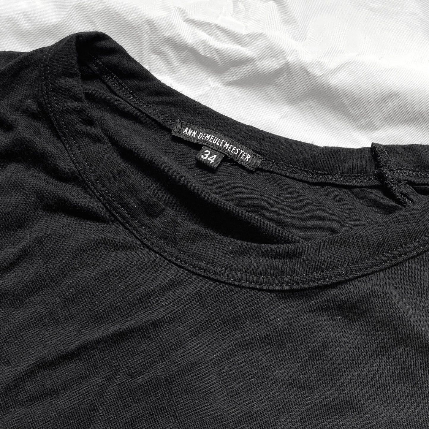 Ann Demeulemeester black bondage strap long sleeve top dress 34