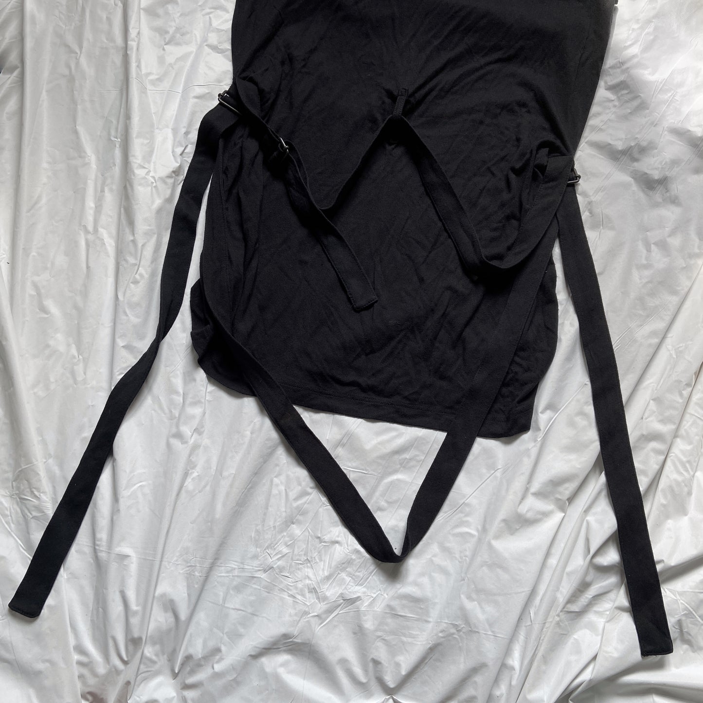 Ann Demeulemeester black bondage strap long sleeve top dress 34