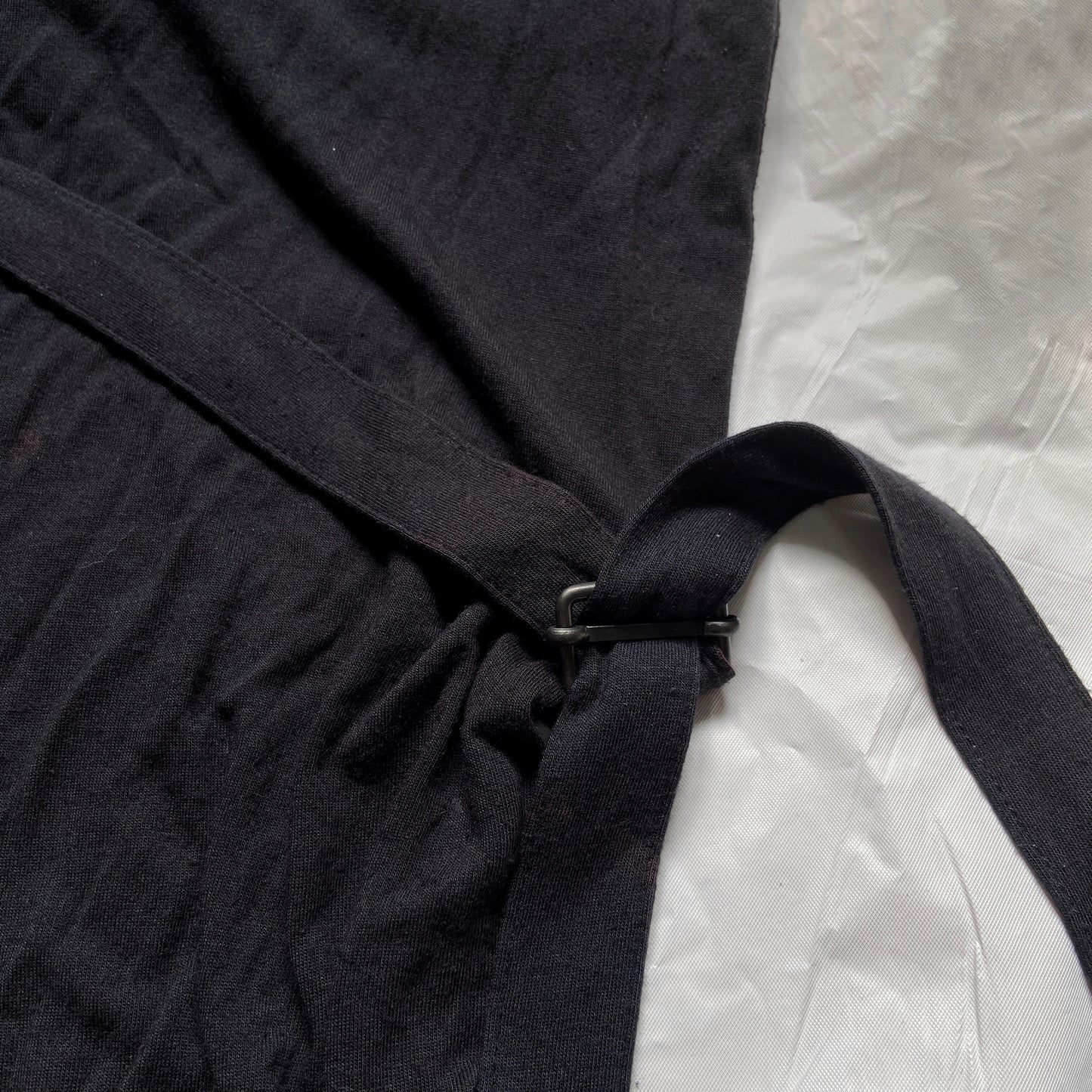 Ann Demeulemeester black bondage strap long sleeve top dress 34