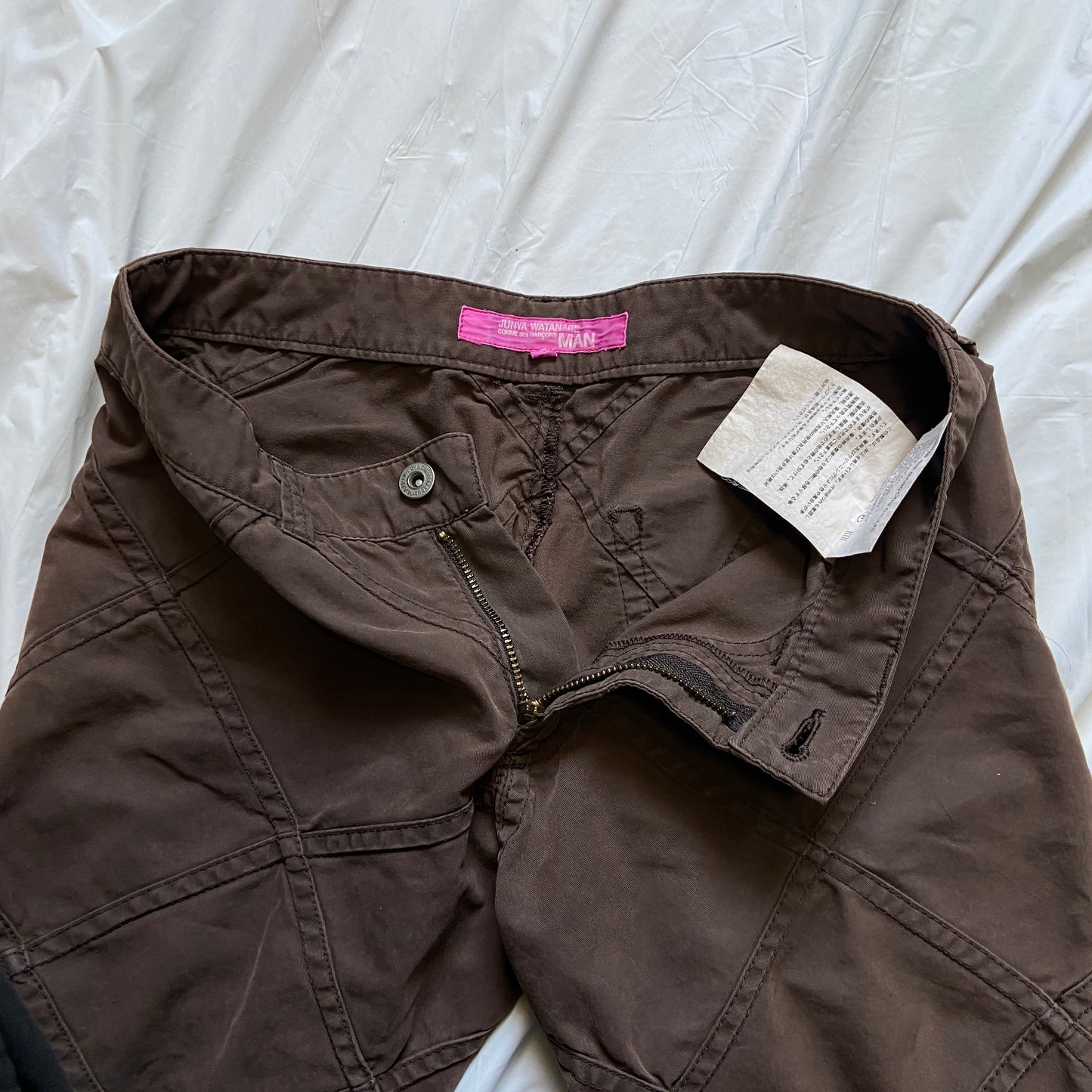 Junya Watanabe 2004 Man pink diamond cut flared jeans ss02 2002