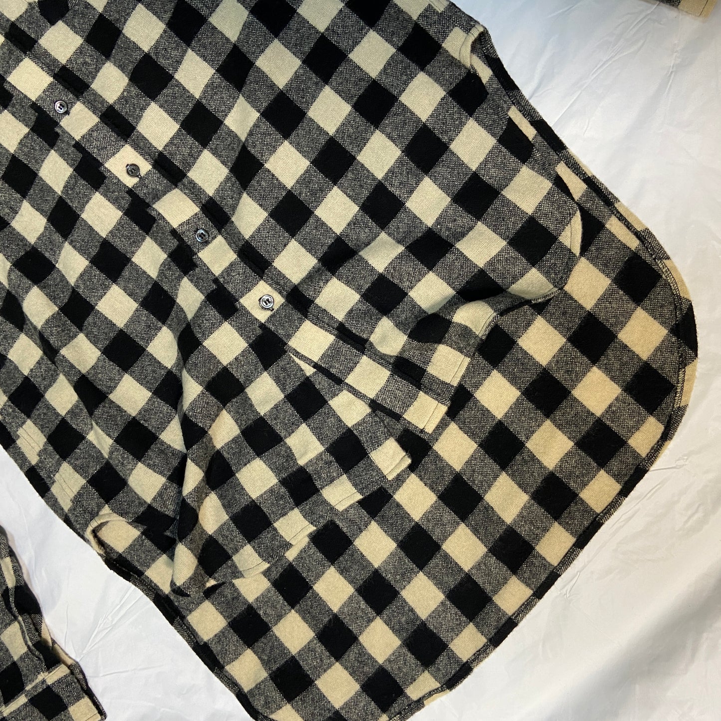 Raf simons fw04 waves wool blend flannel shirt 48