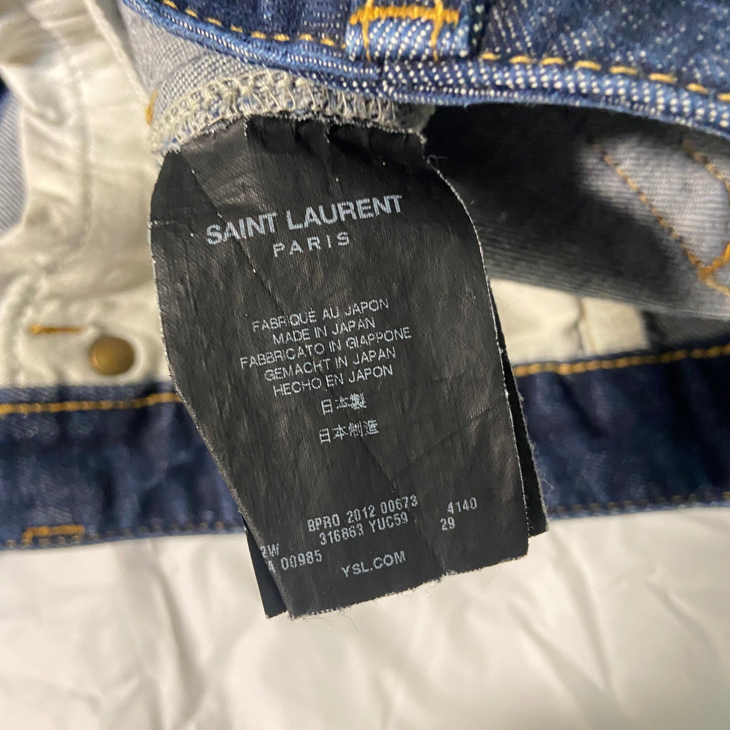 Saint laurent D02 unwashed skinny jeans 29