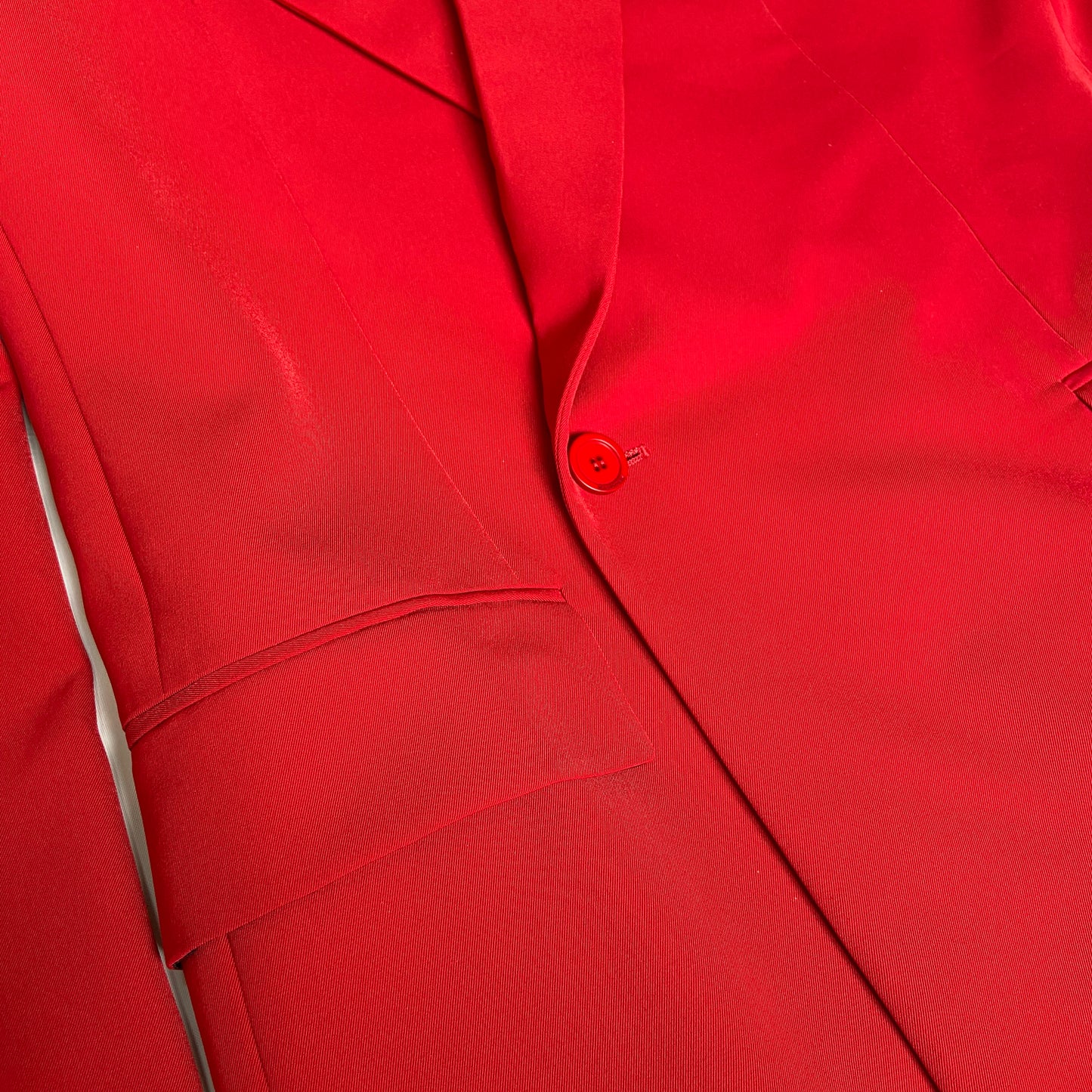 Balenciaga Bwnt ss19 runway set red 80s boxy shoulder blazer pants suit set 44