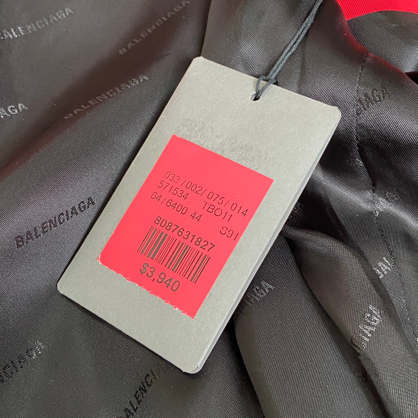 Balenciaga Bwnt ss19 runway set red 80s boxy shoulder blazer pants suit set 44