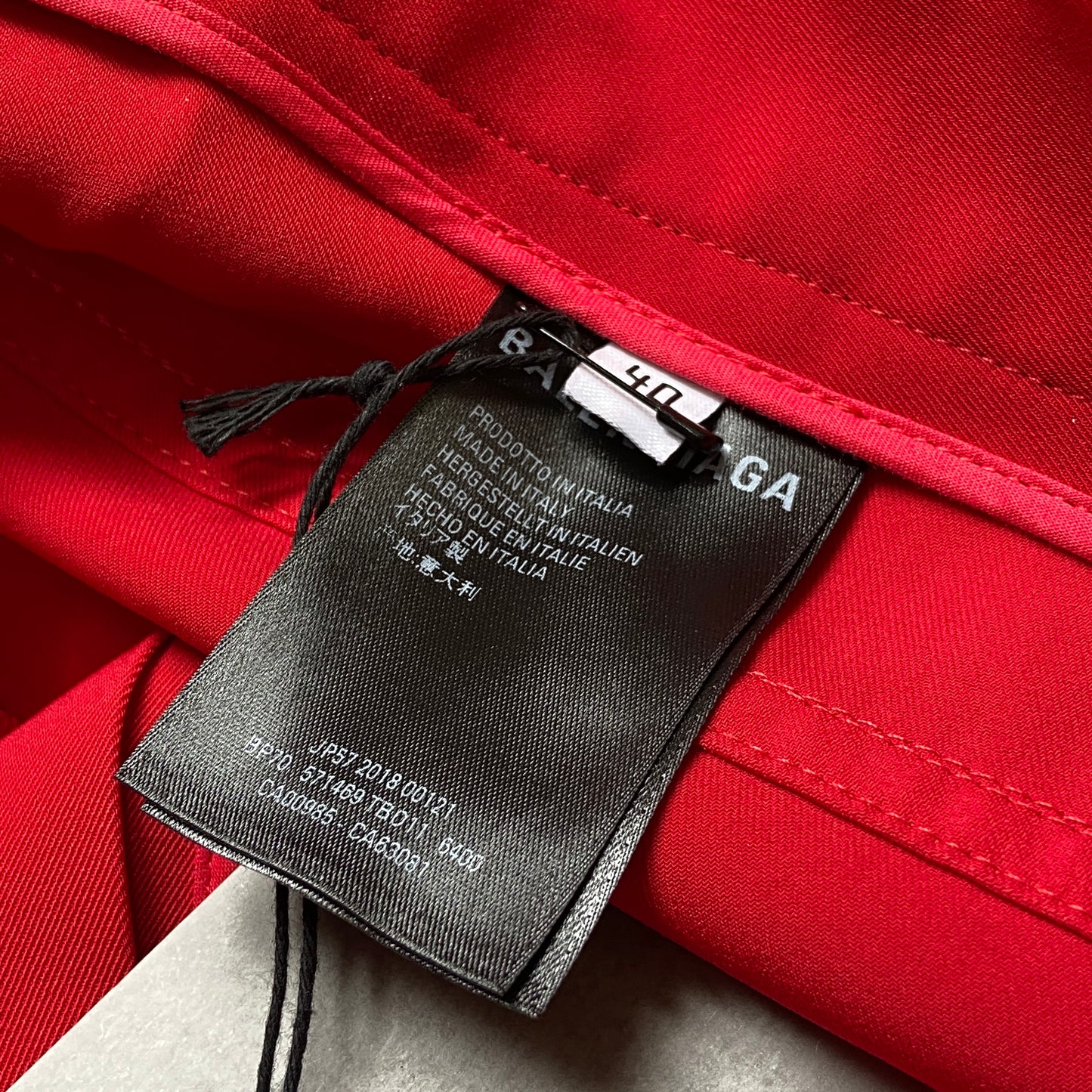 Balenciaga Bwnt ss19 runway set red 80s boxy shoulder blazer pants suit set 44