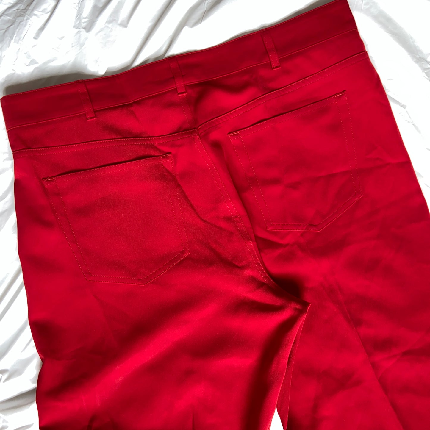 Balenciaga Bwnt ss19 runway set red 80s boxy shoulder blazer pants suit set 44