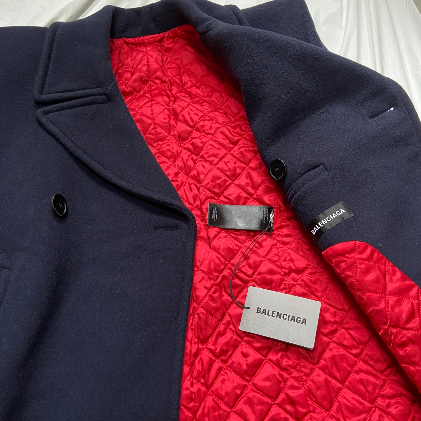 Balenciaga Ss19 runway 80s boxy shoulder camel wool coat jacket 48