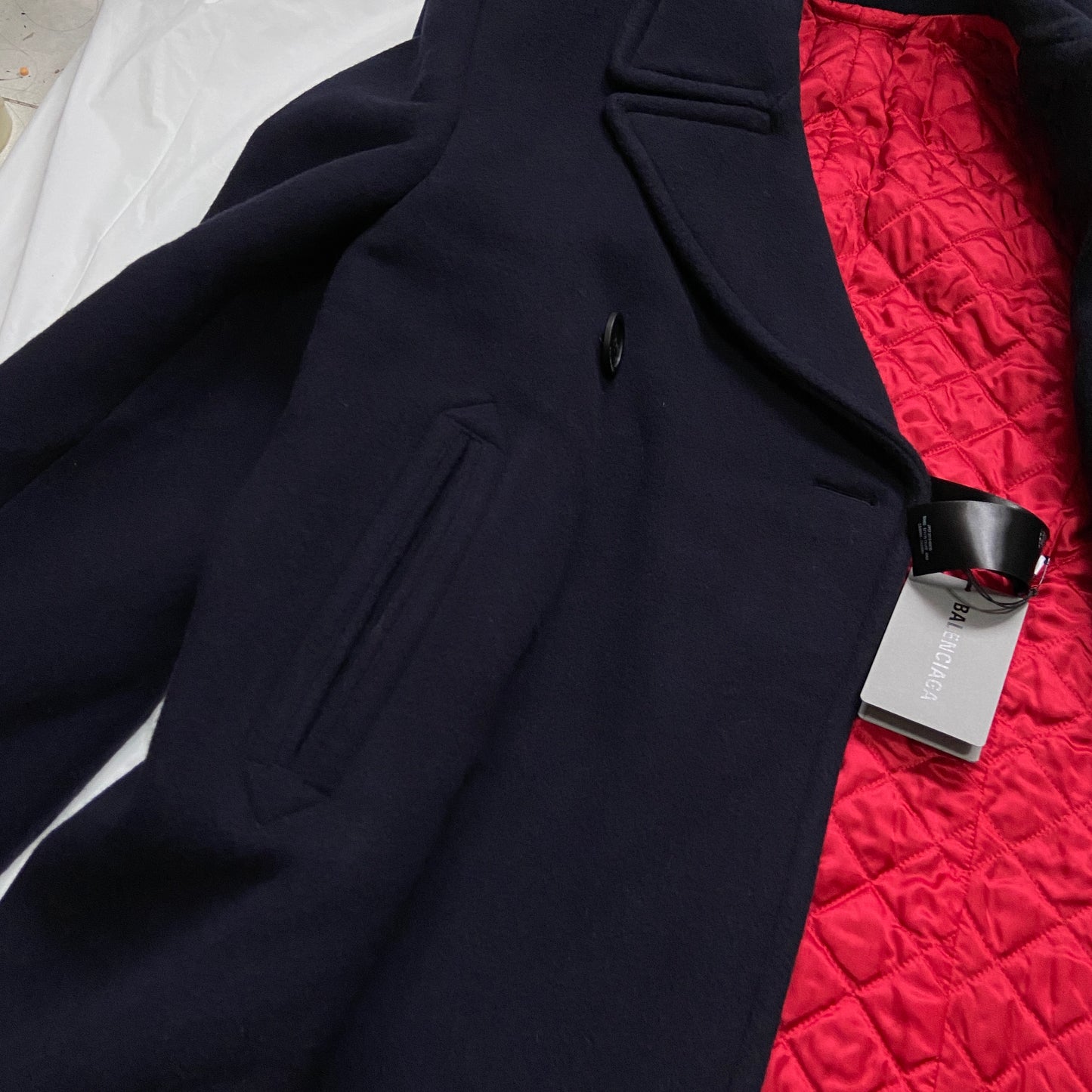 Balenciaga Ss19 runway 80s boxy shoulder camel wool coat jacket 48