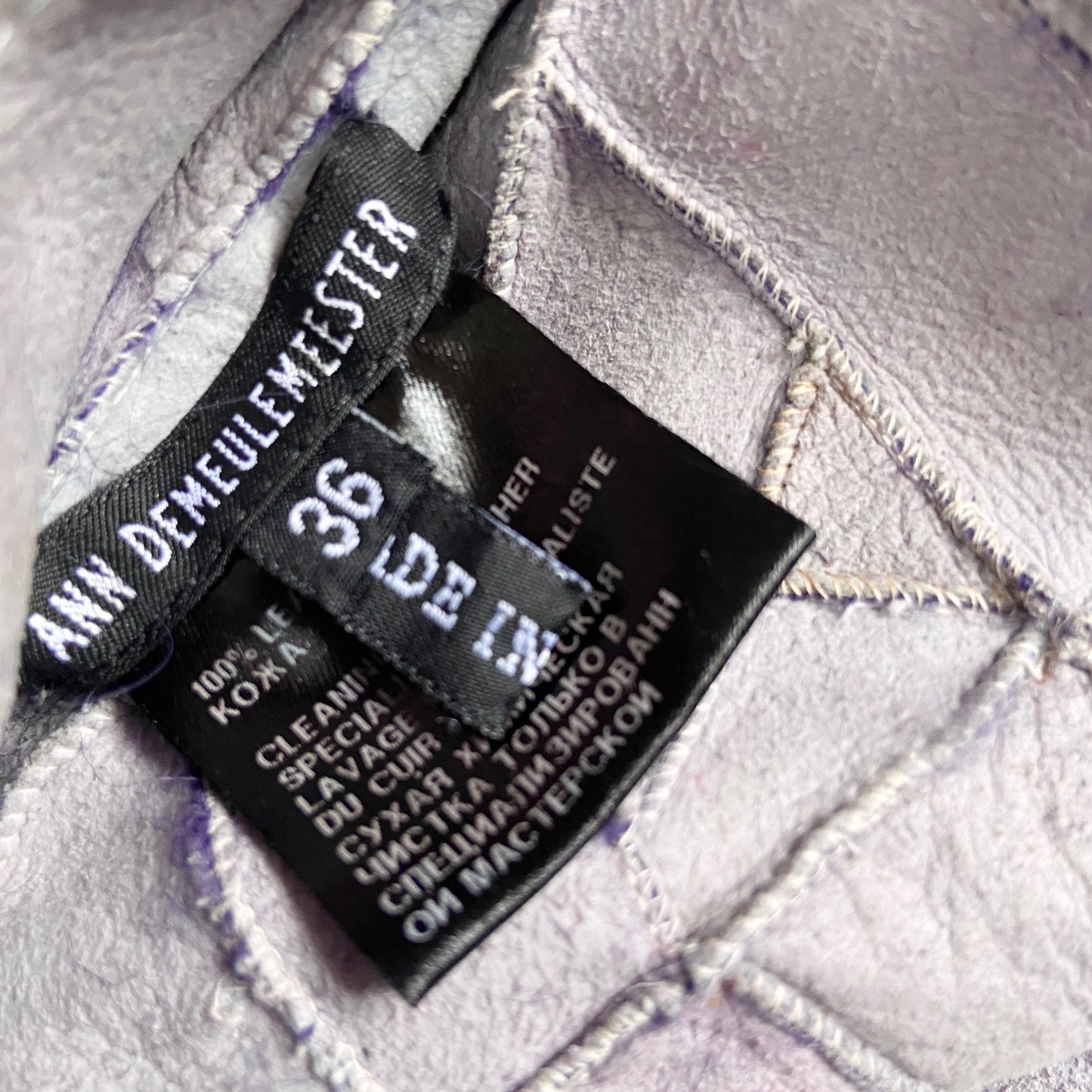 Ann Demeulemeester Fall 2008 Reversible Purple Mongolian Fur Wool Shearling Leather Jacket 36