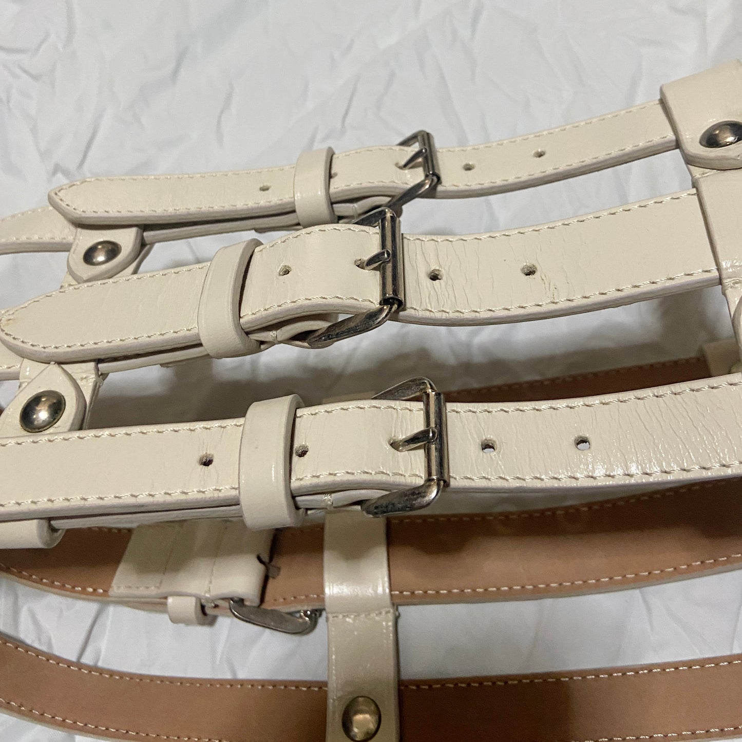 Alexander Mcqueen triple cage corset leather belt