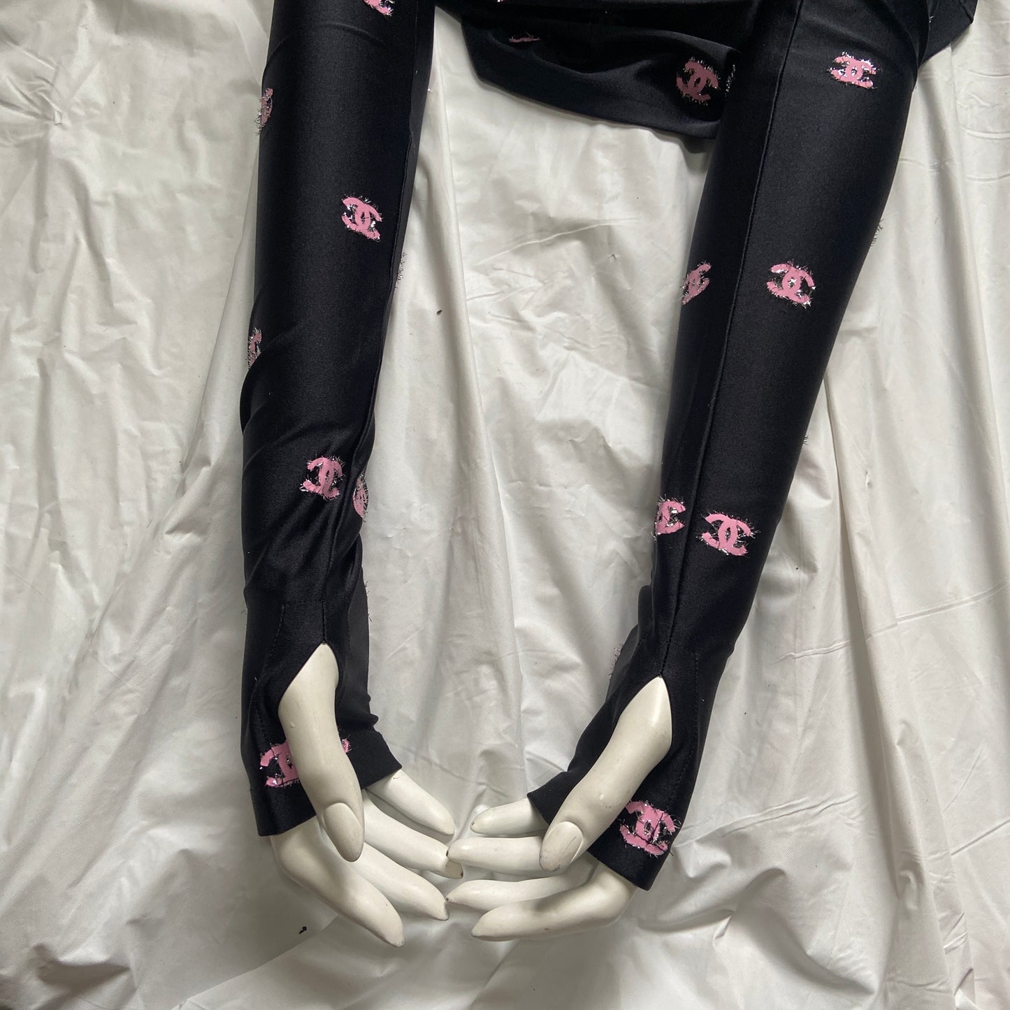 Chanel pink logo stretch top 38