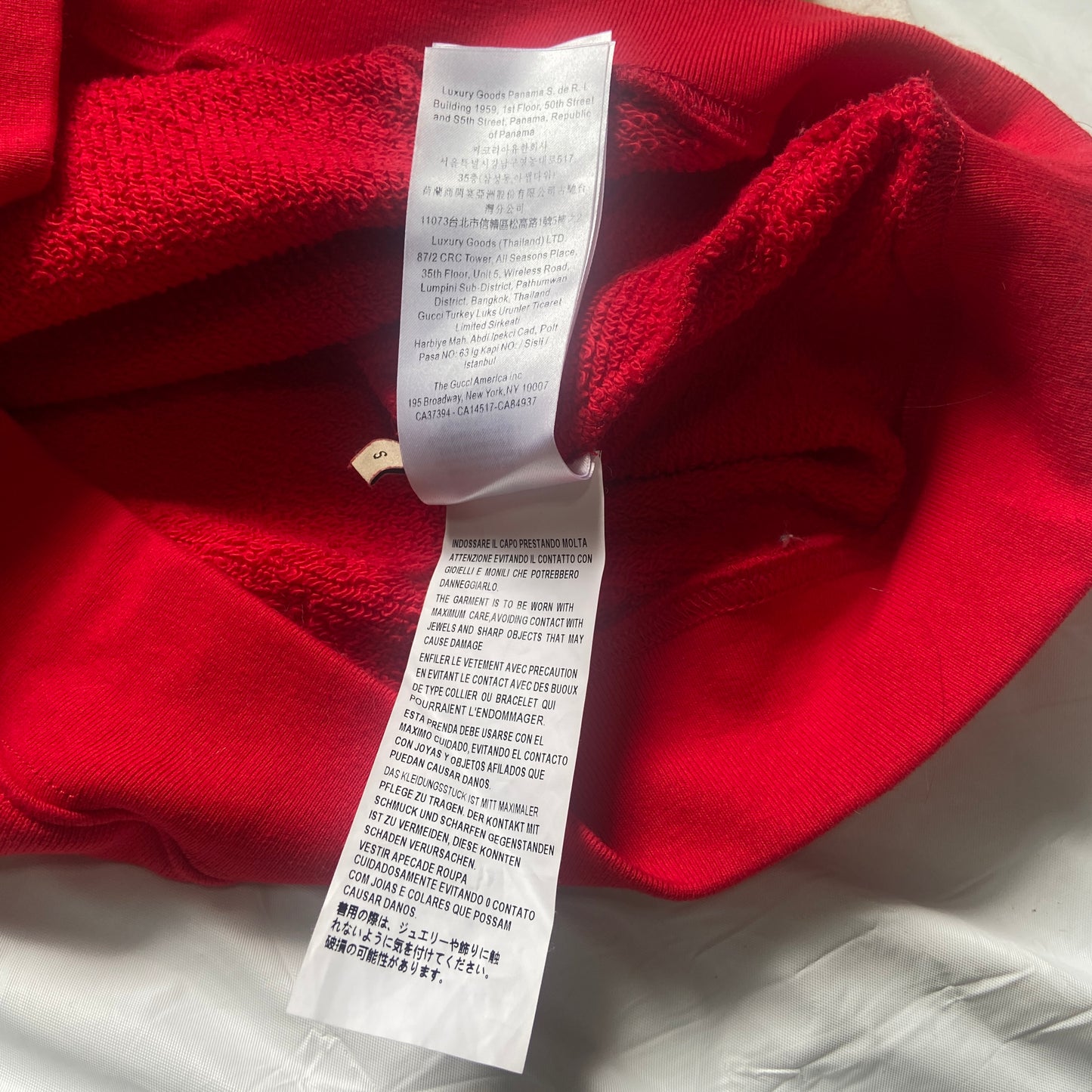 Gucci tiger red cut sleeve hoodie S