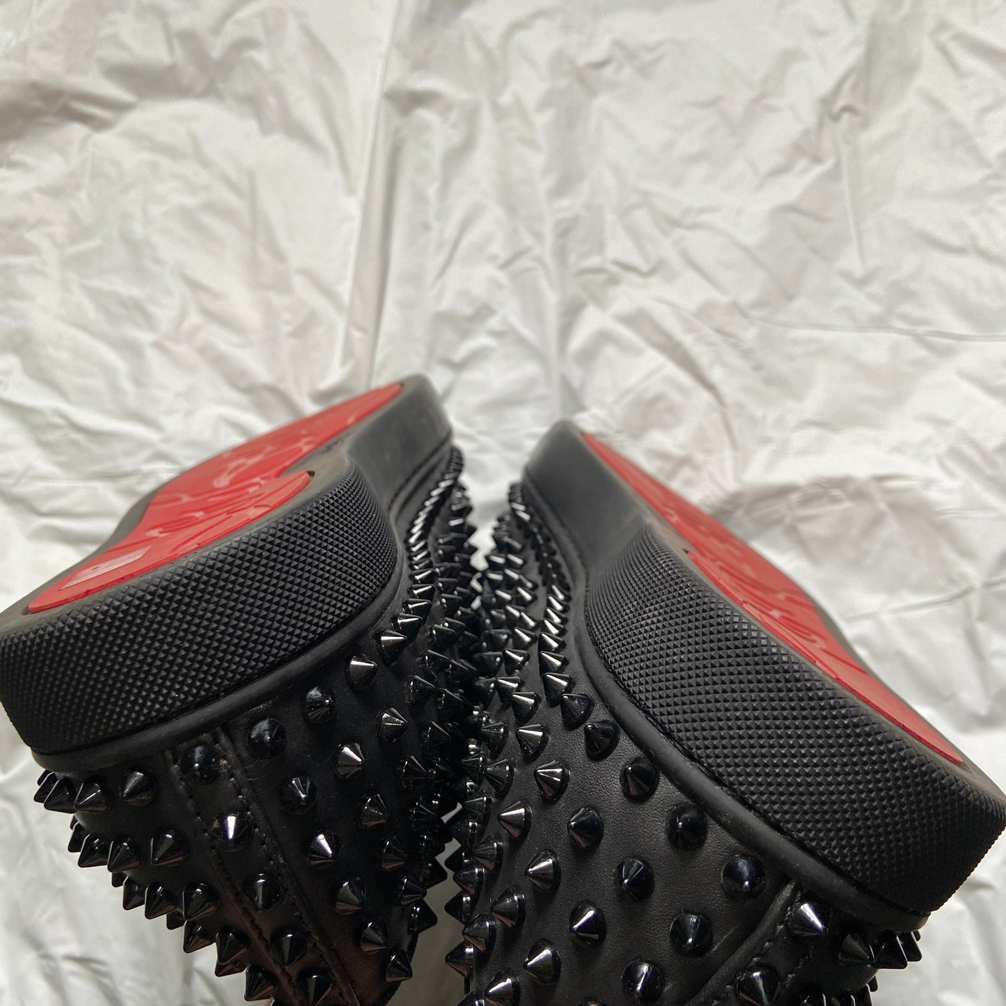 Christian Louboutin triple black spike slip on 43