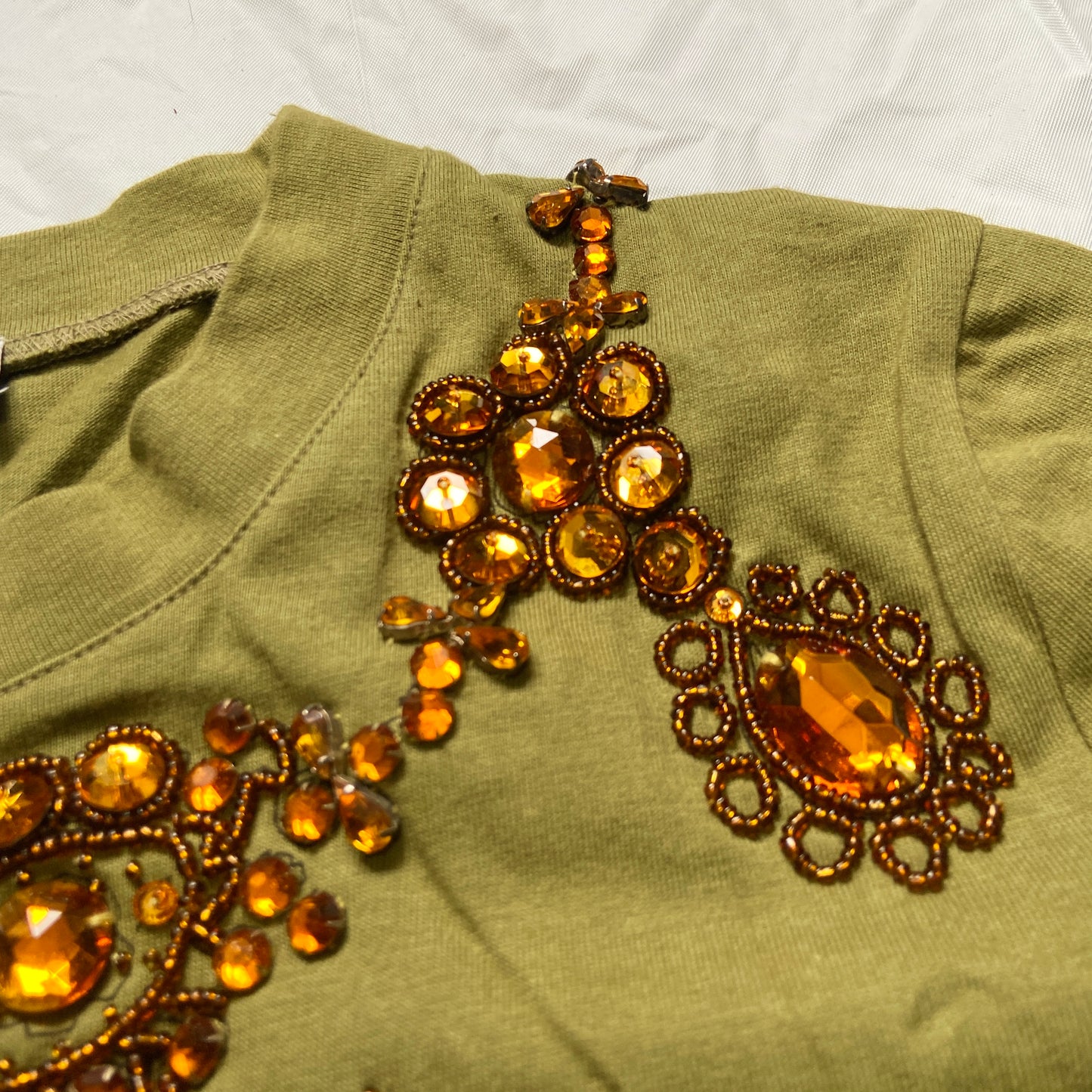 Dior Fall 2002 Galliano Swaroski crystal trompe l’oeil necklace tee