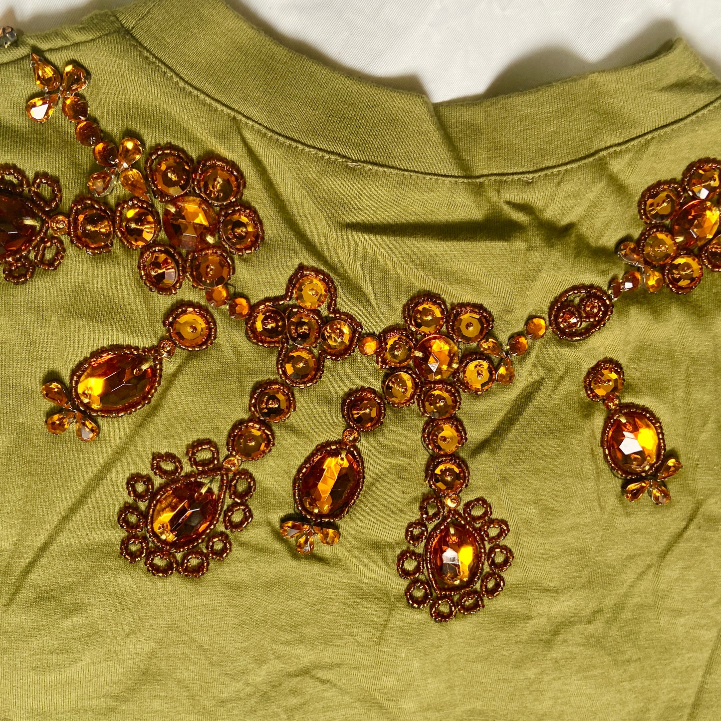 Dior Fall 2002 Galliano Swaroski crystal trompe l’oeil necklace tee
