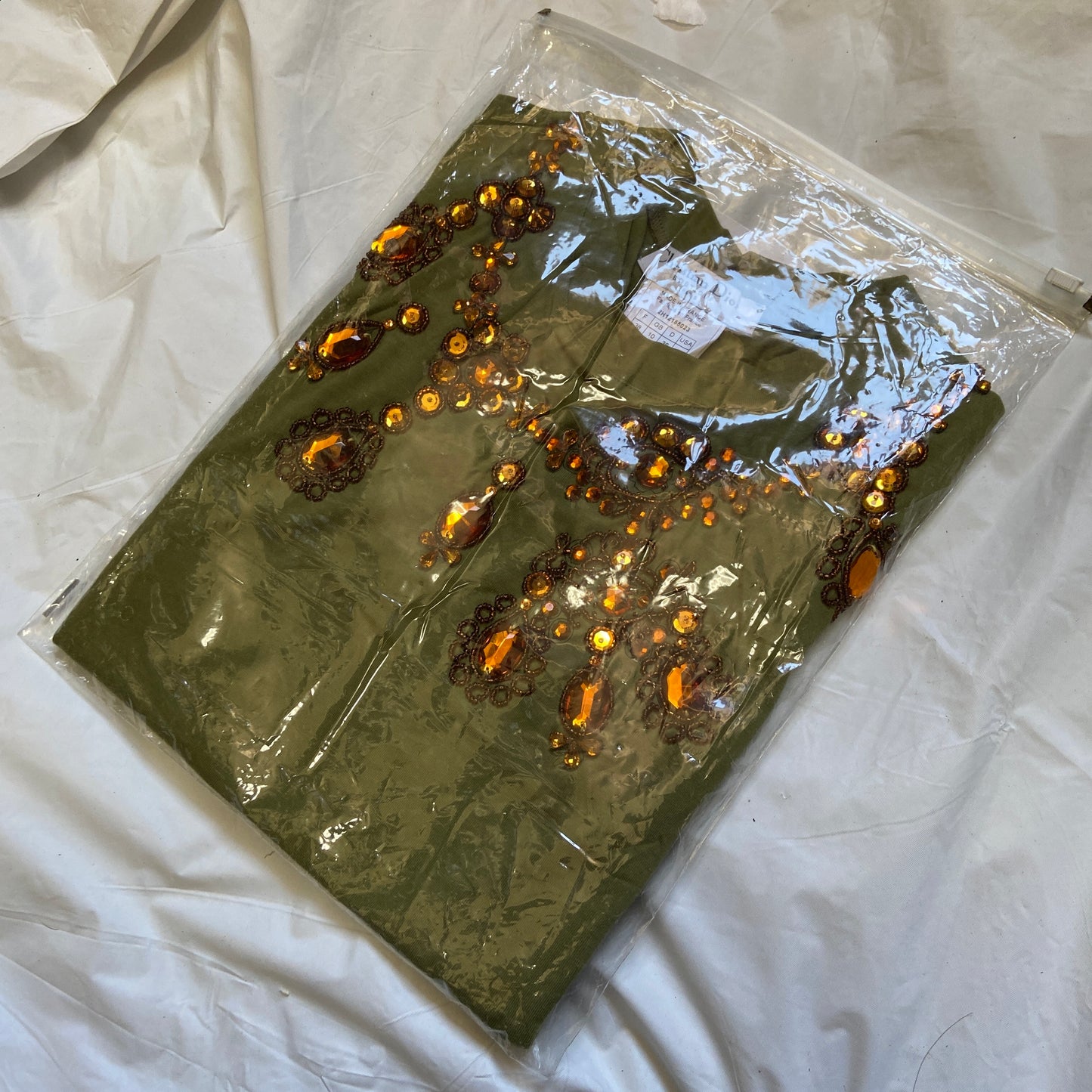 Dior Fall 2002 Galliano Swaroski crystal trompe l’oeil necklace tee