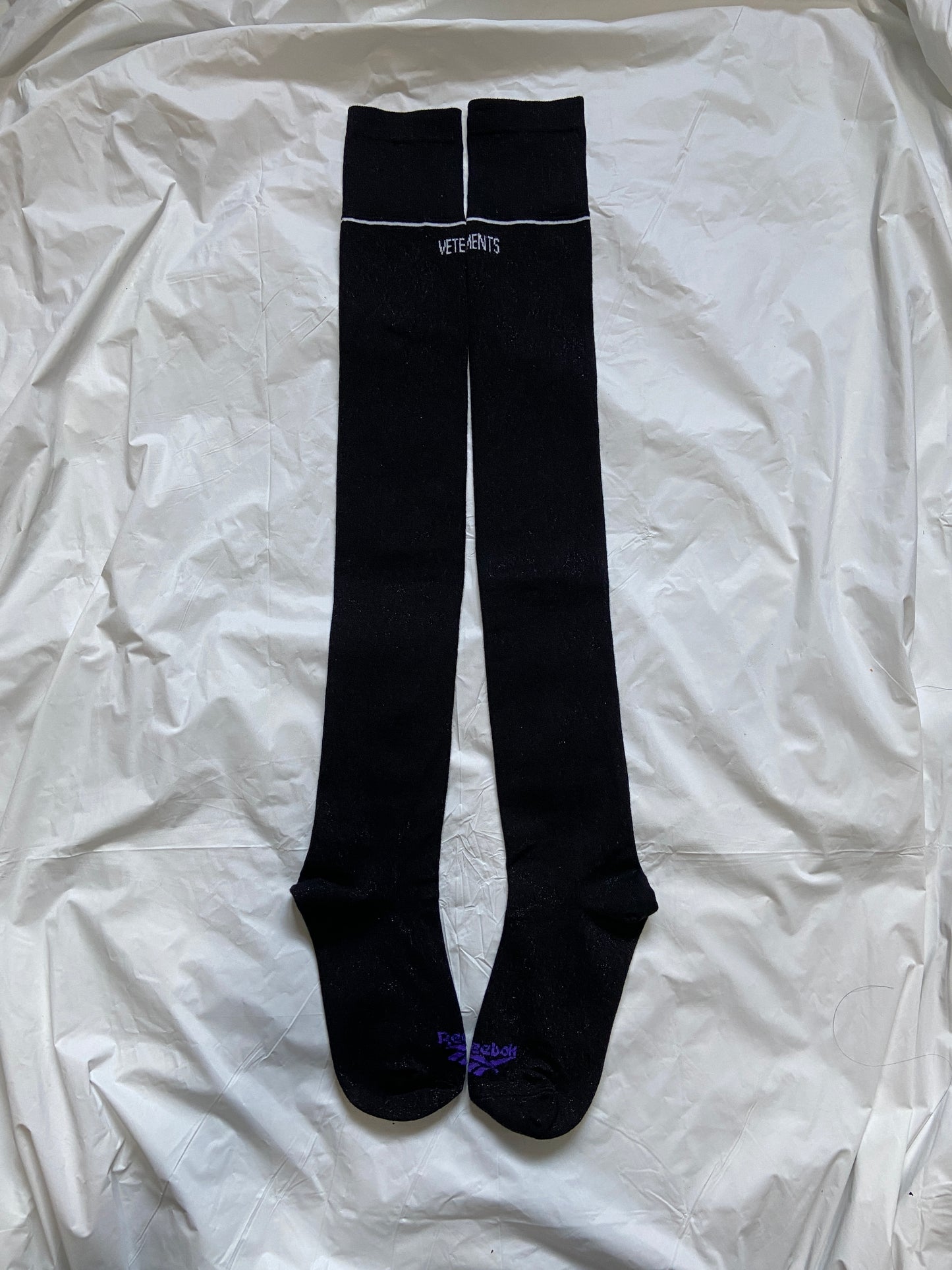 Vetements x reebok glitter thigh high socks
