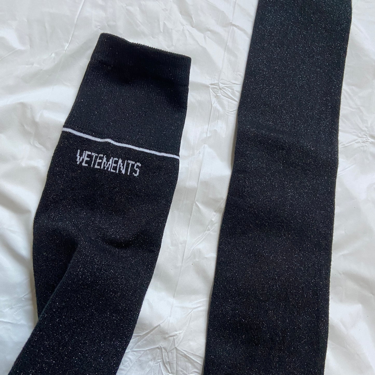 Vetements x reebok glitter thigh high socks