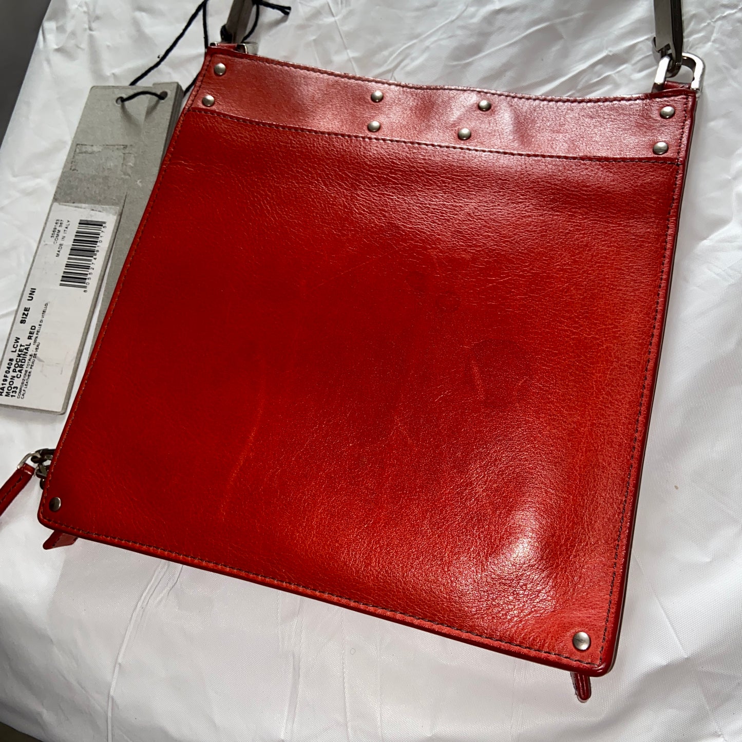 Rick owens cardinal red passport moon pocket sling bag