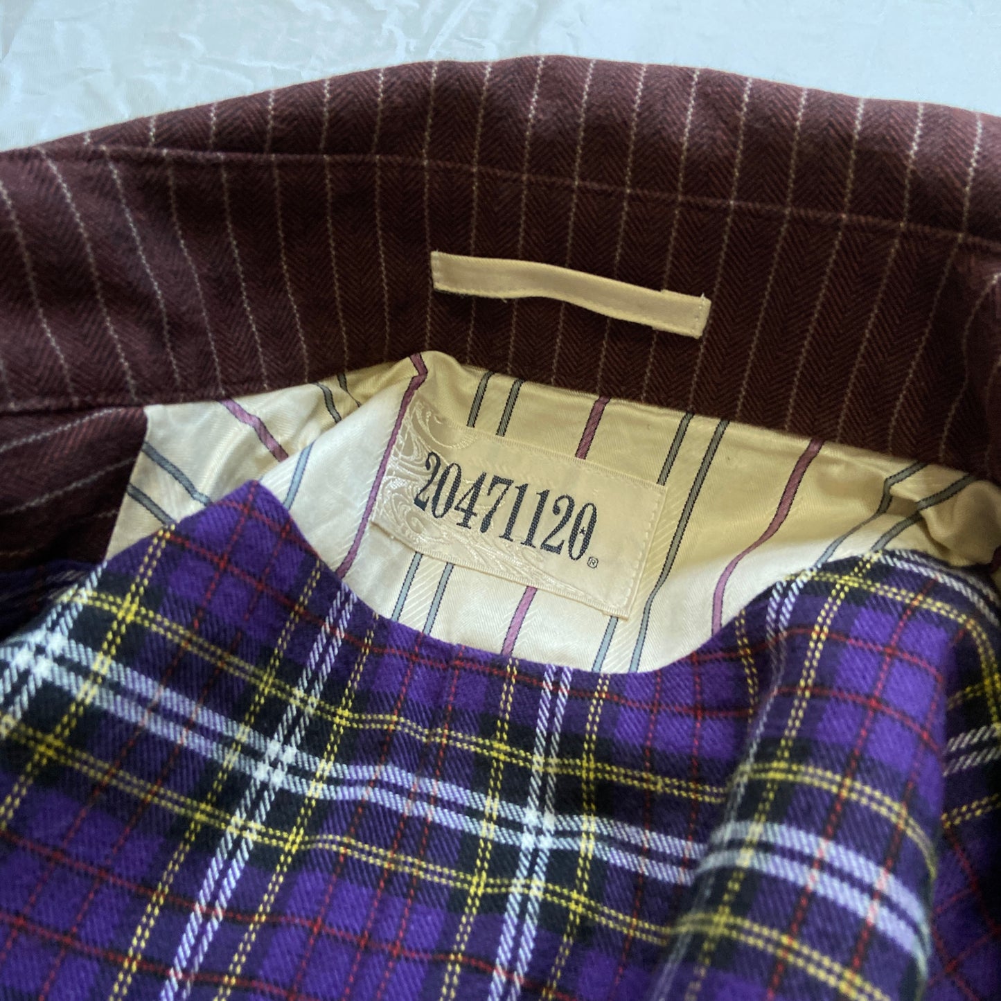 20471120 red striped double breasted trench coat