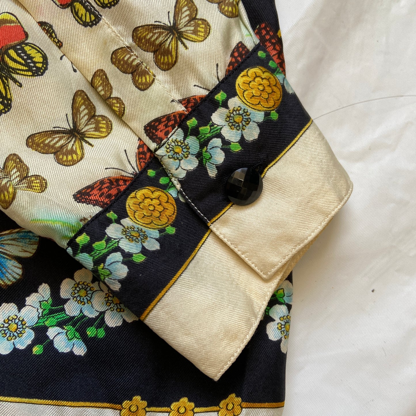 Gianni versace ss1995 butterfly print silk shirt