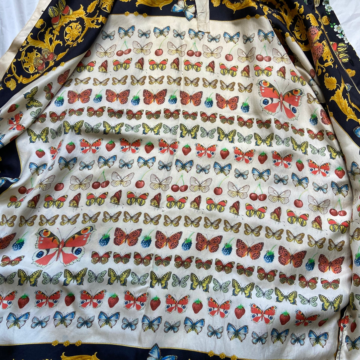 Gianni versace ss1995 butterfly print silk shirt