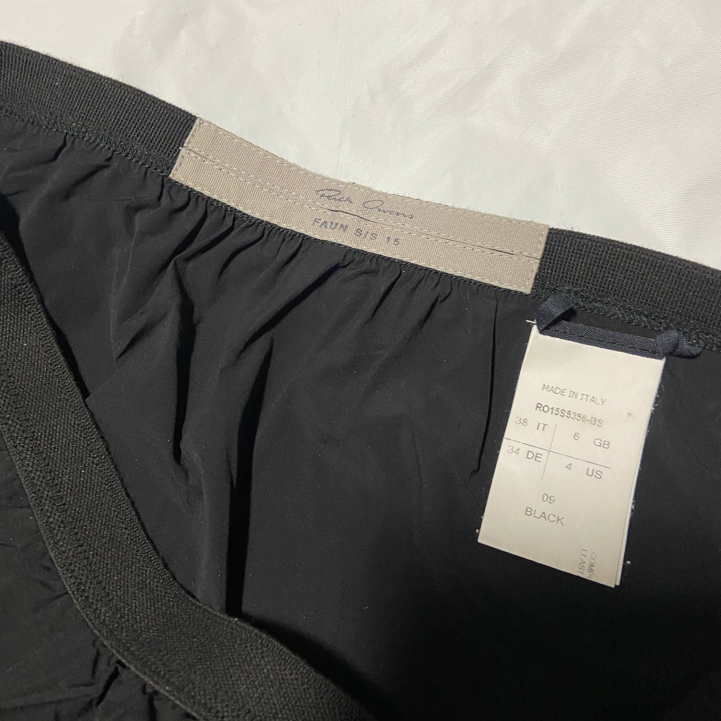 Rick owens black nylon shorts