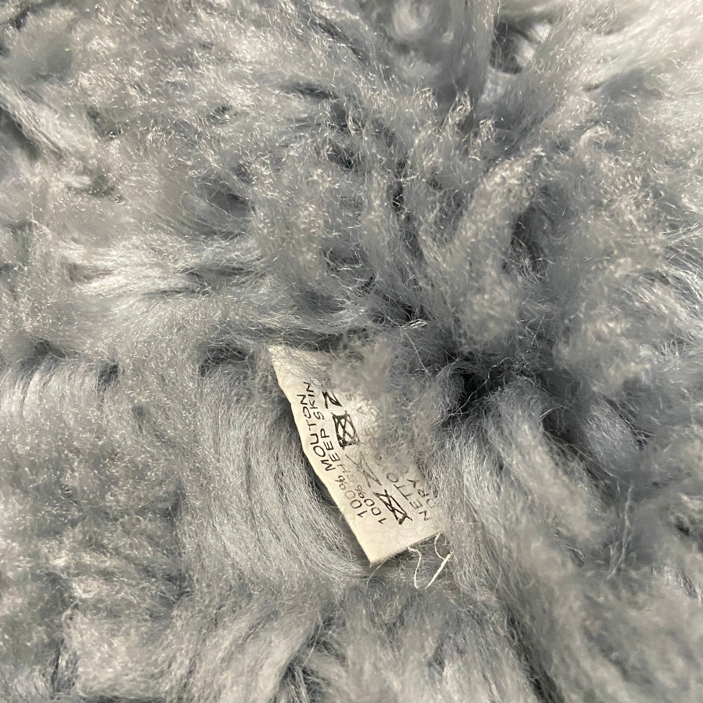 Alaïa mint blue shearling fur trimlambskin coat jacket