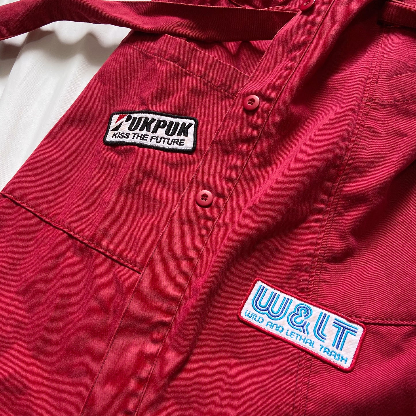 W< patch long vest dress