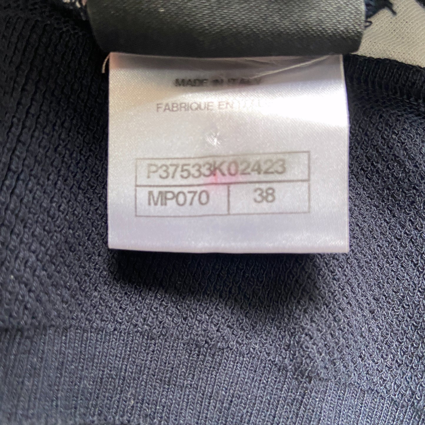 CHANEL 2010 p37 navy/white logo knit vest 38