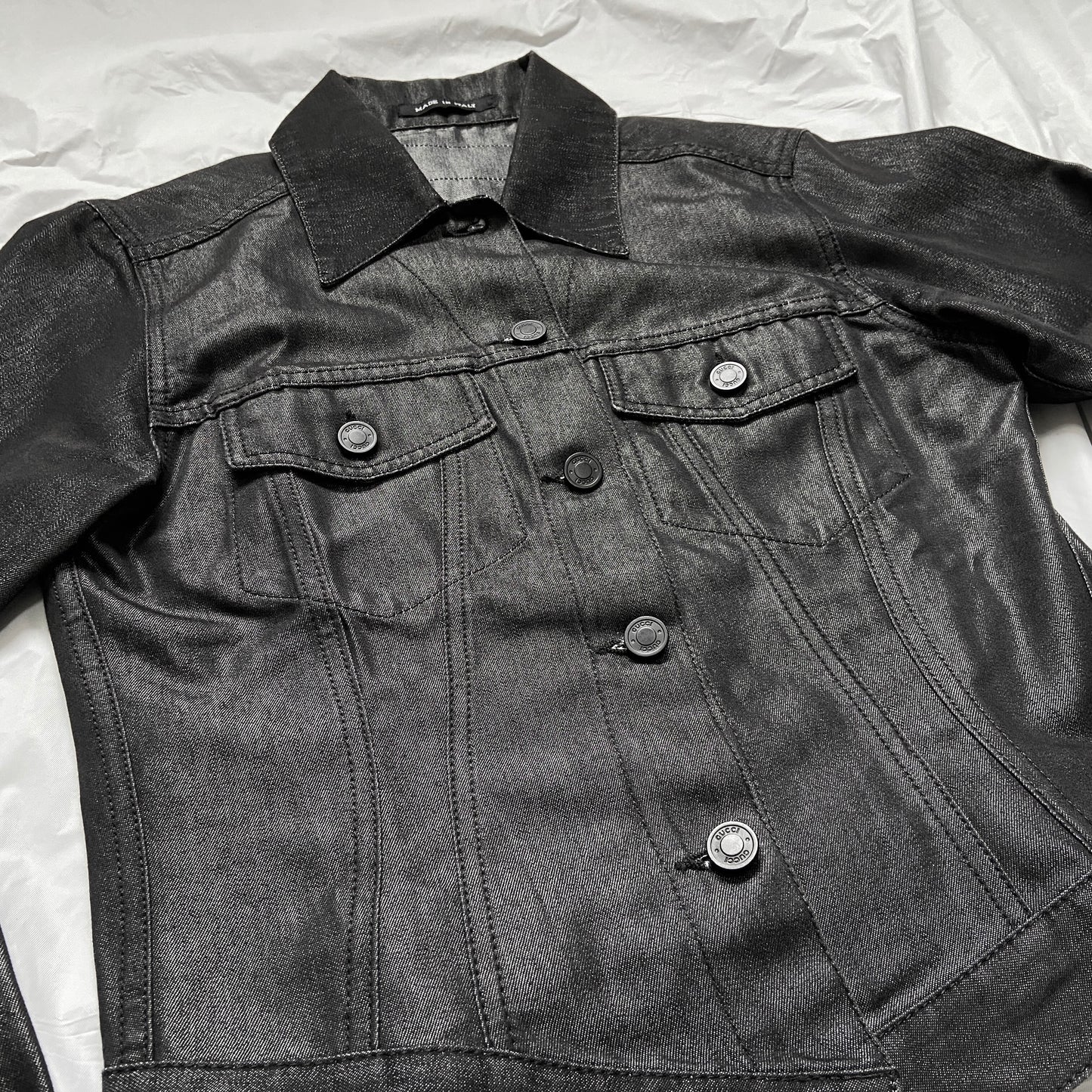 Gucci fw01 waxed denim jacket 40