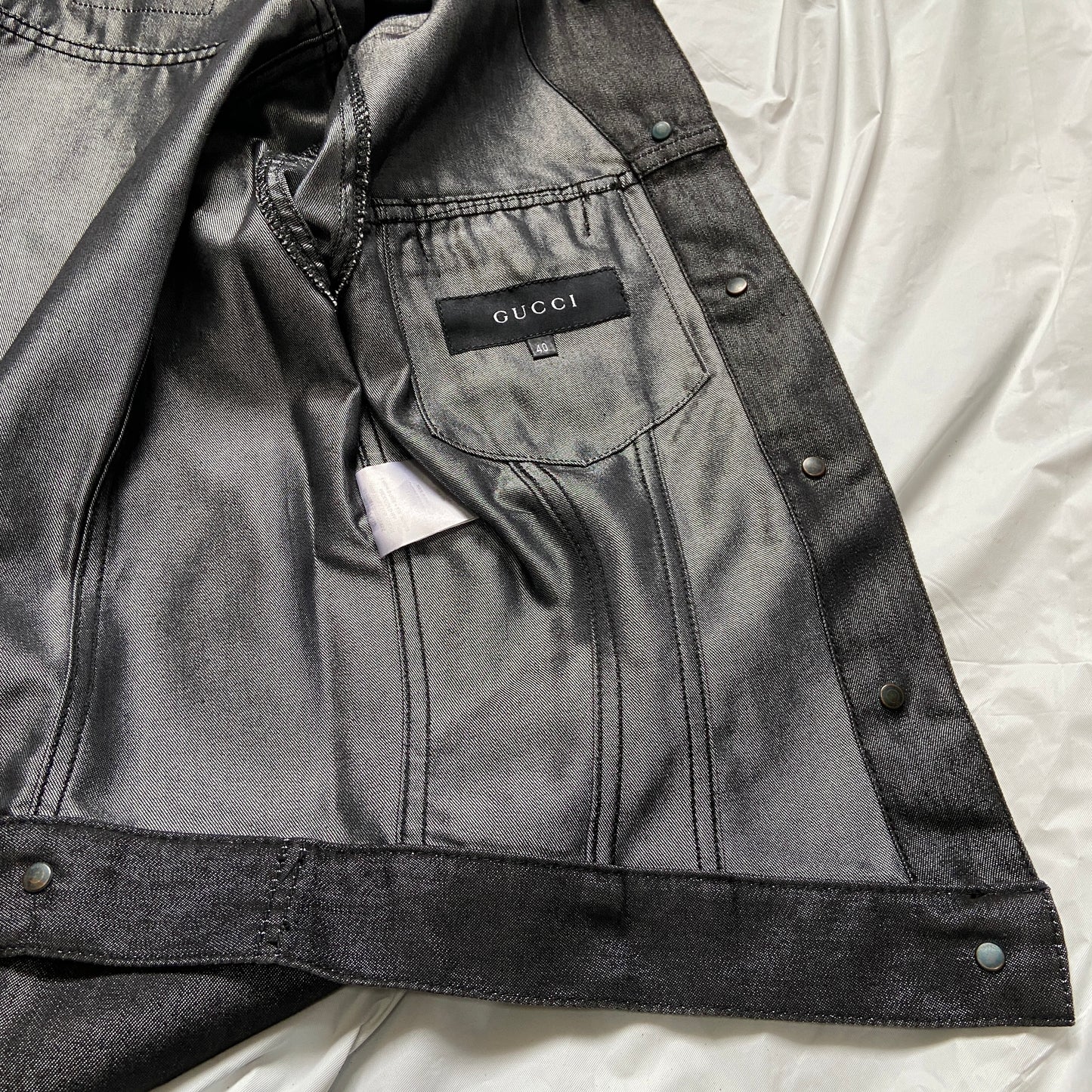 Gucci fw01 waxed denim jacket 40