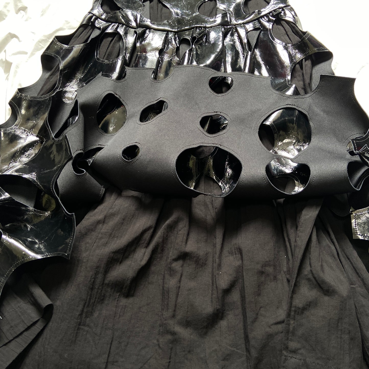 Comme des garçons ss15 pvc circle cut-out dress